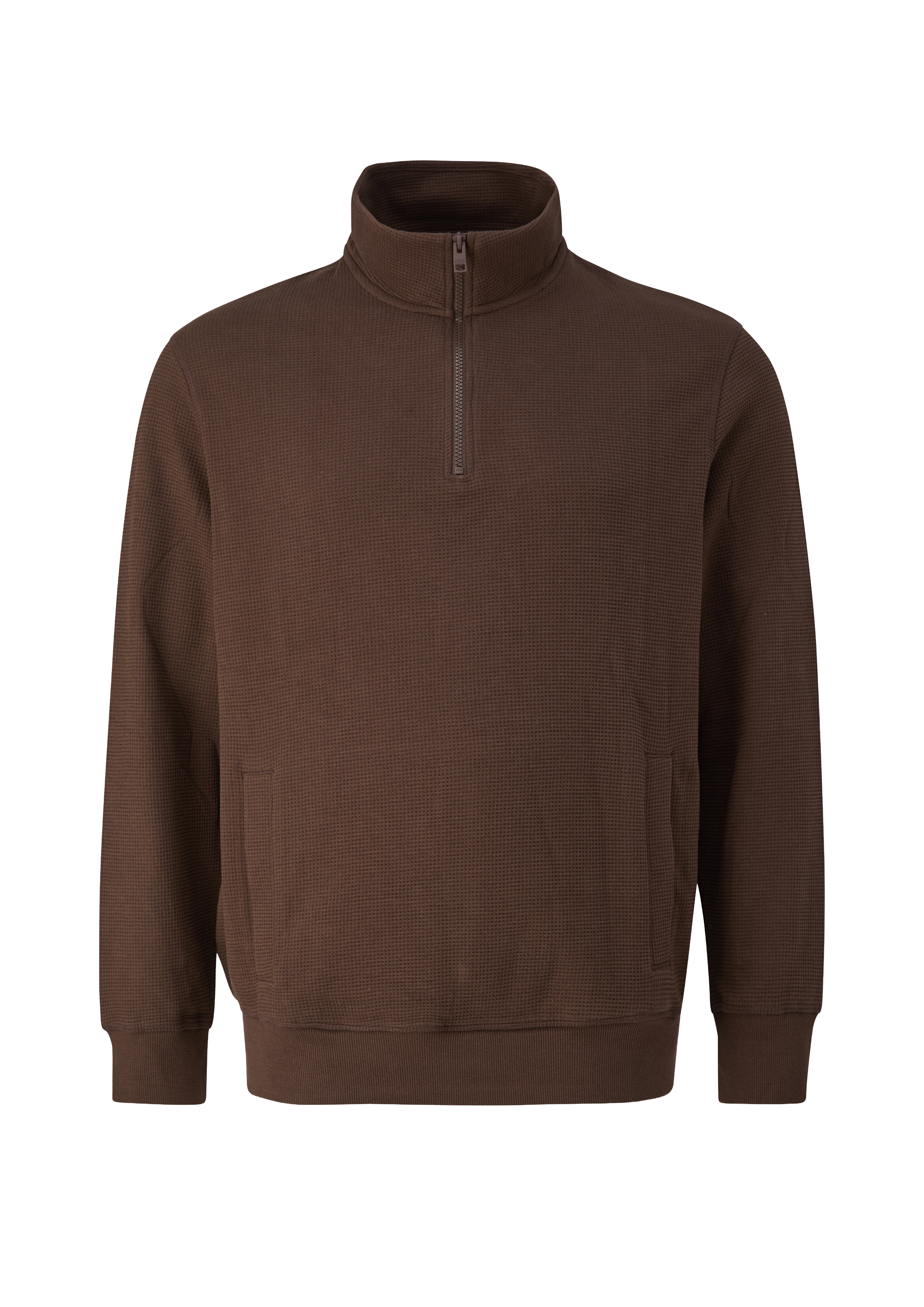 Troyer-sweatshirt met wafelstructuur