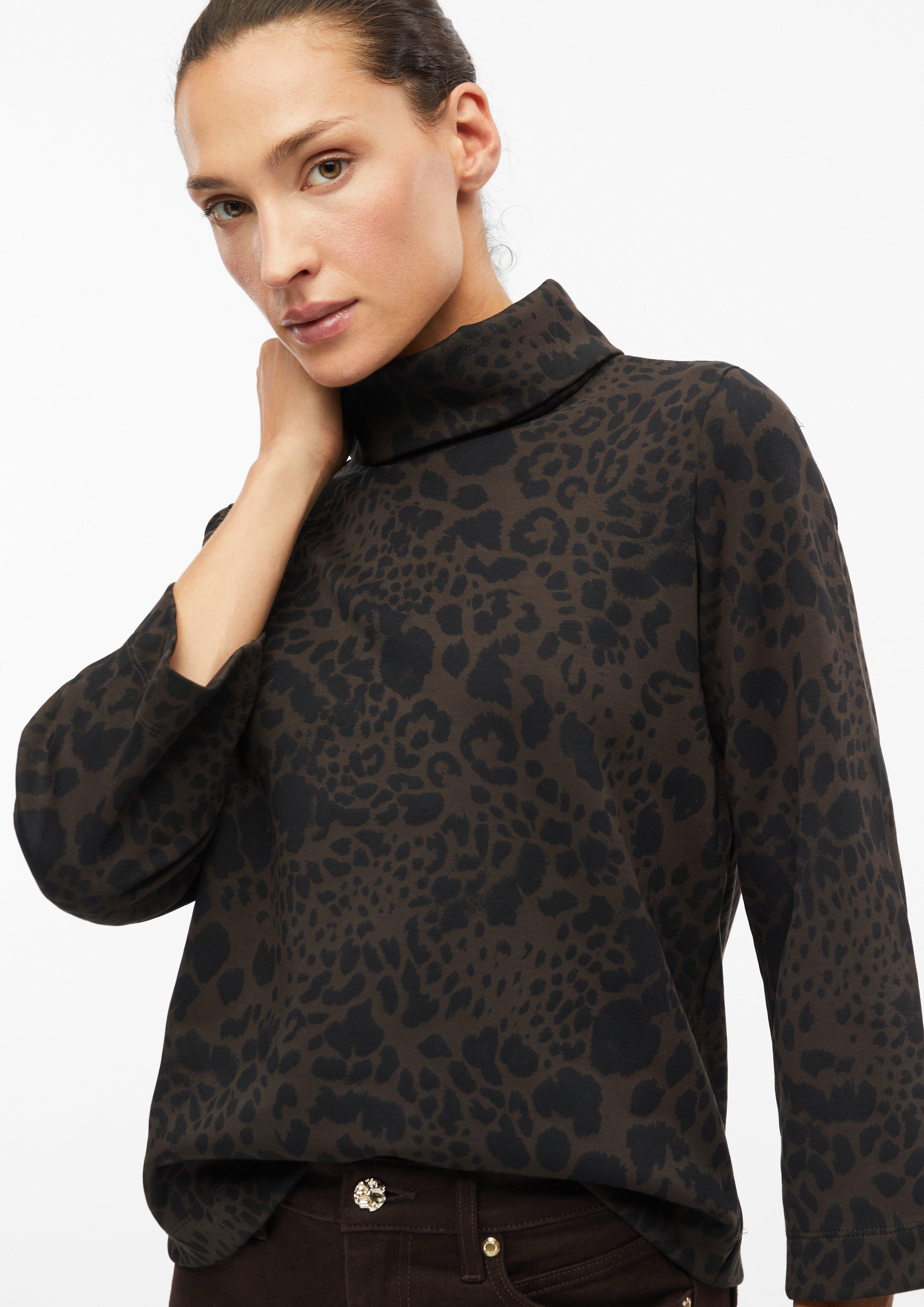 Damen Sweatshirt mit All-over-Print im Relaxed Fit in schwarz von s.Oliver BLACK LABEL