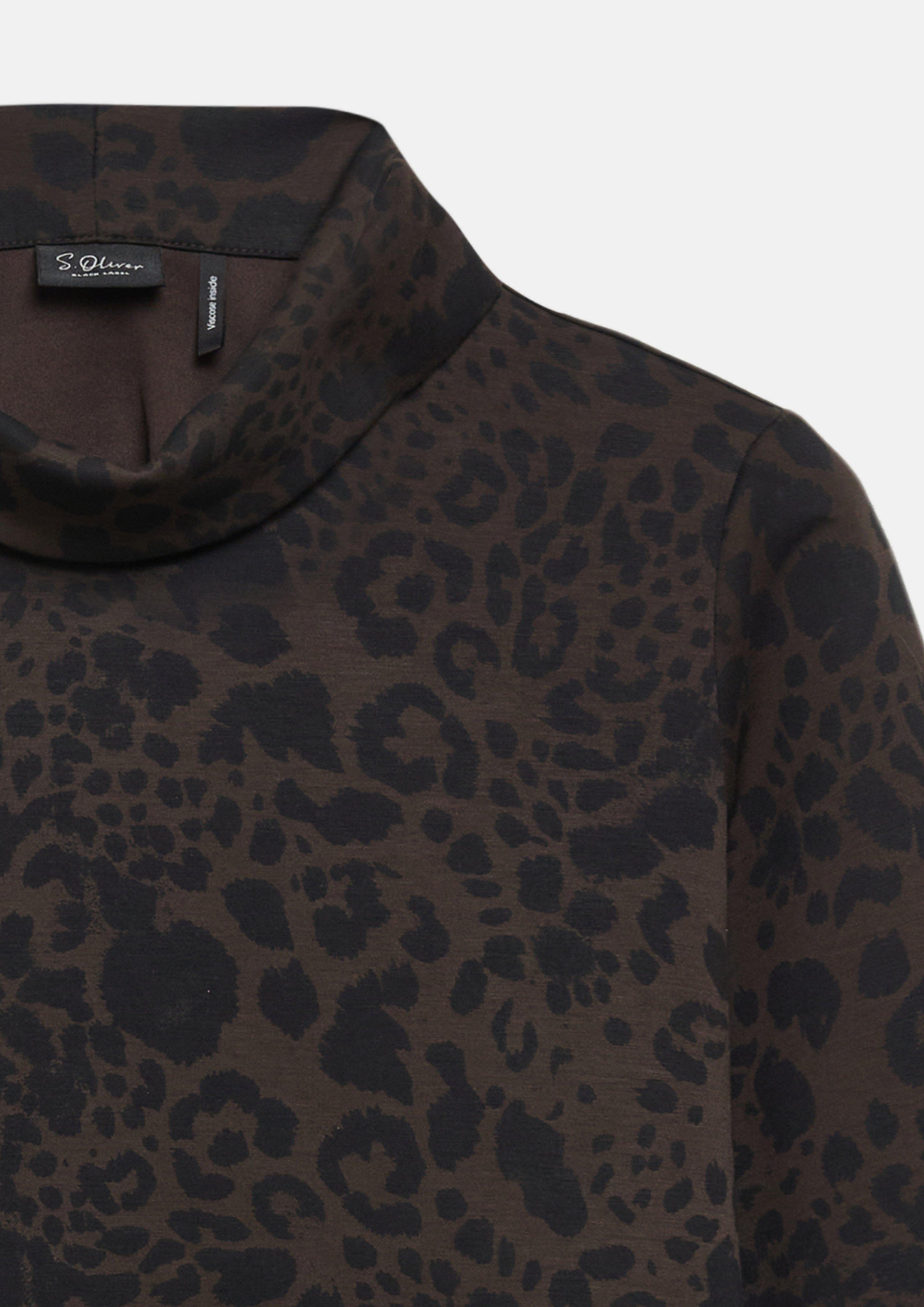 Damen Sweatshirt mit All-over-Print im Relaxed Fit in schwarz von s.Oliver BLACK LABEL
