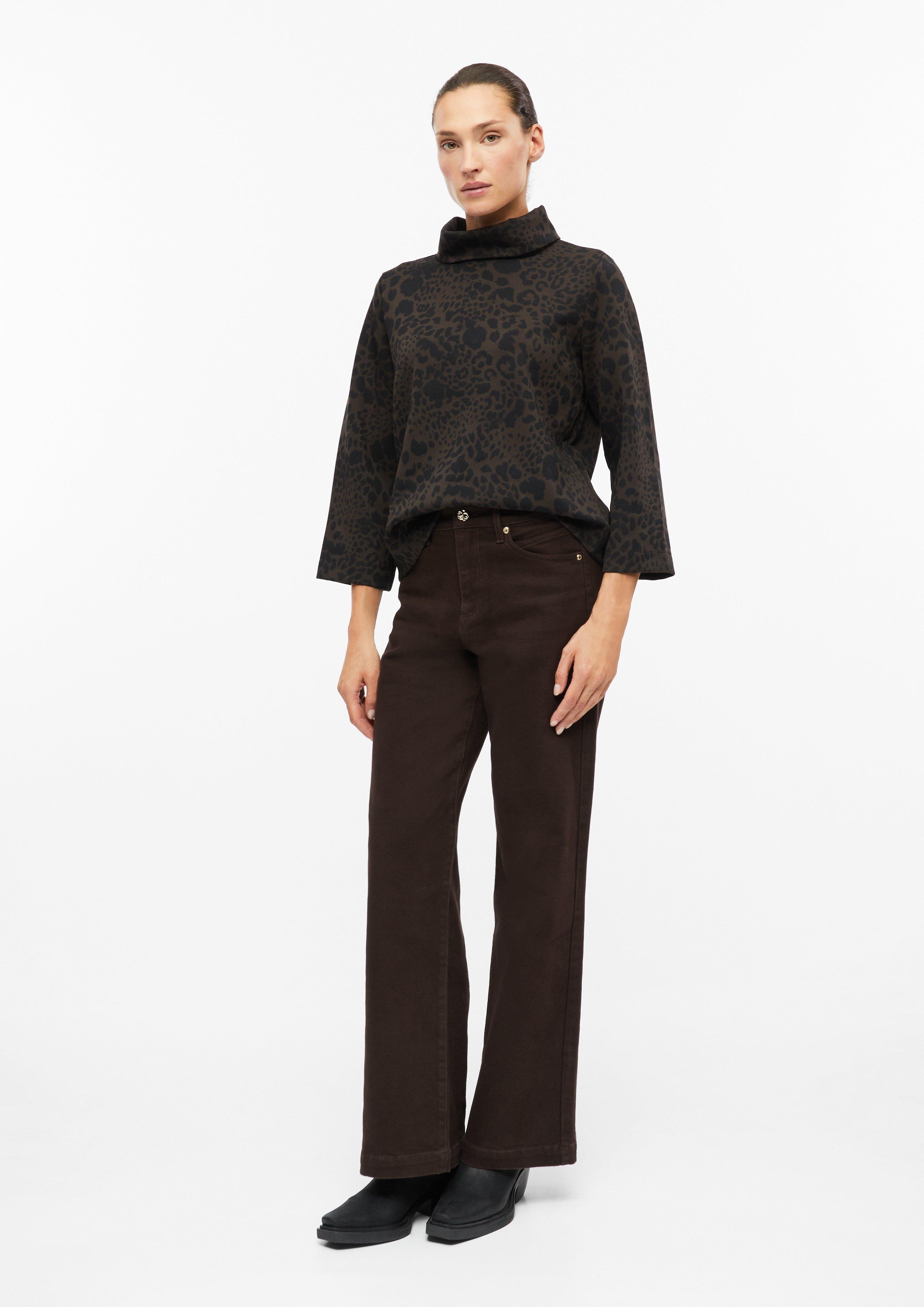 Damen Sweatshirt mit All-over-Print im Relaxed Fit in schwarz von s.Oliver BLACK LABEL
