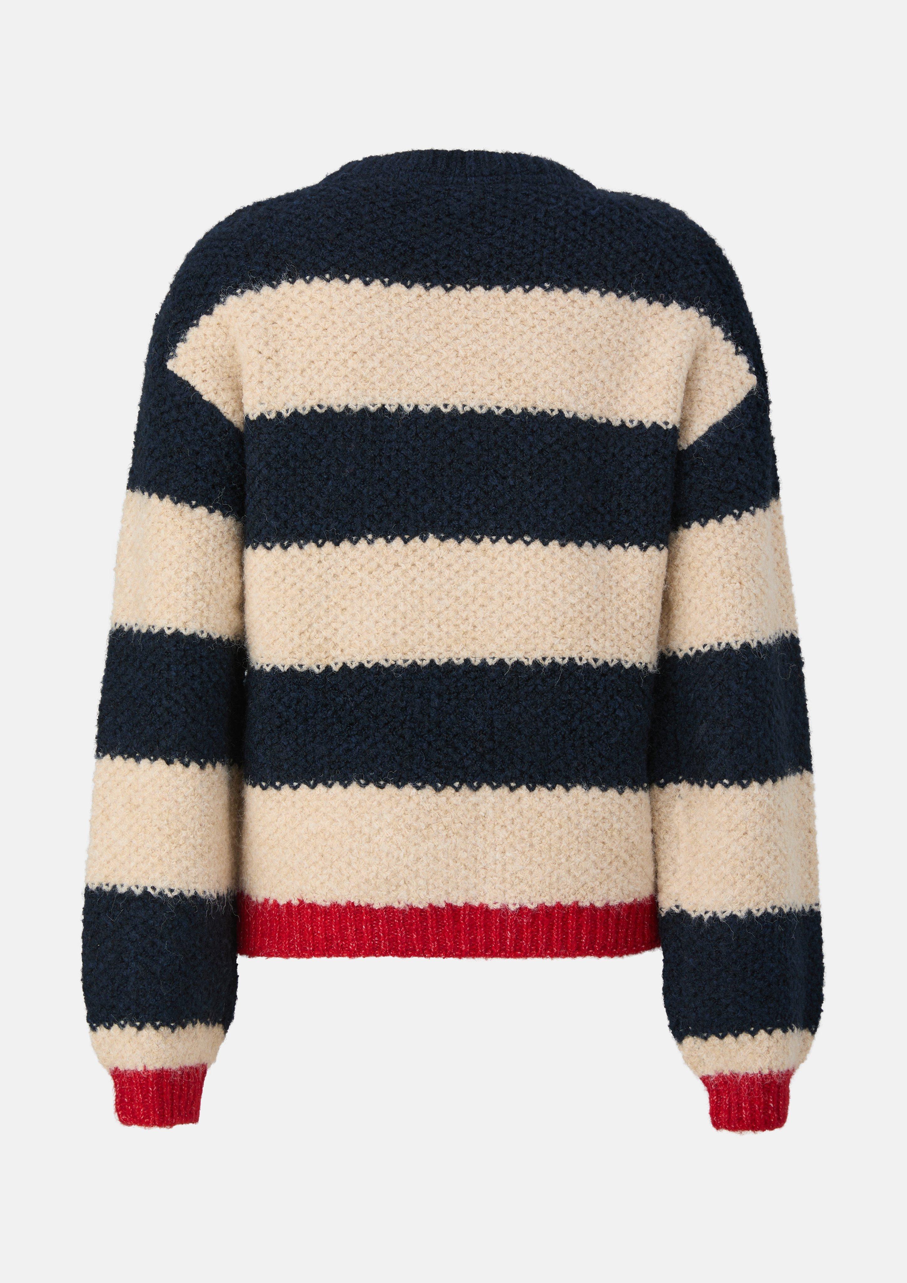 Kinder Weicher Strickpullover mit Streifen in beige von s.Oliver