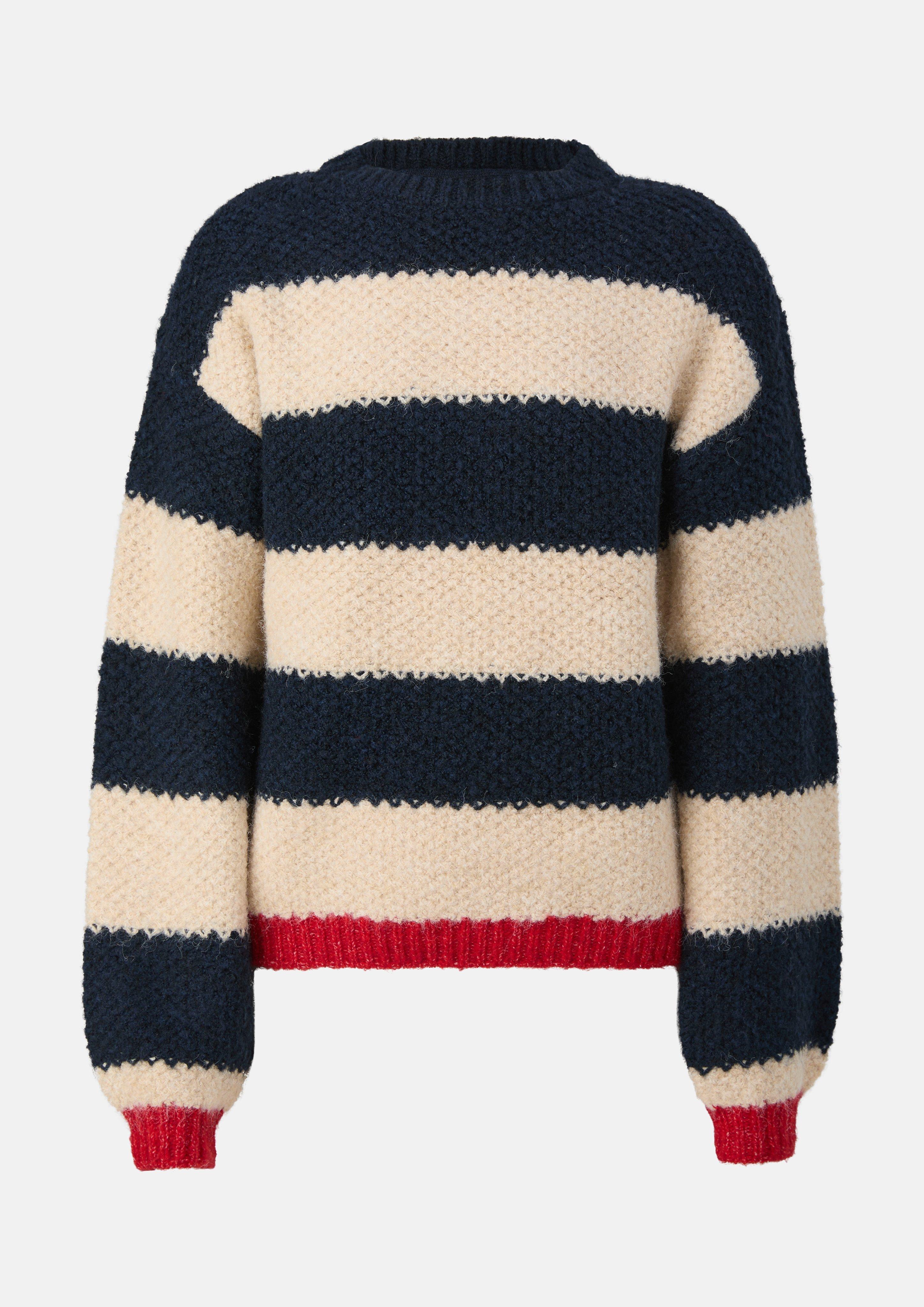 Kinder Weicher Strickpullover mit Streifen in beige von s.Oliver
