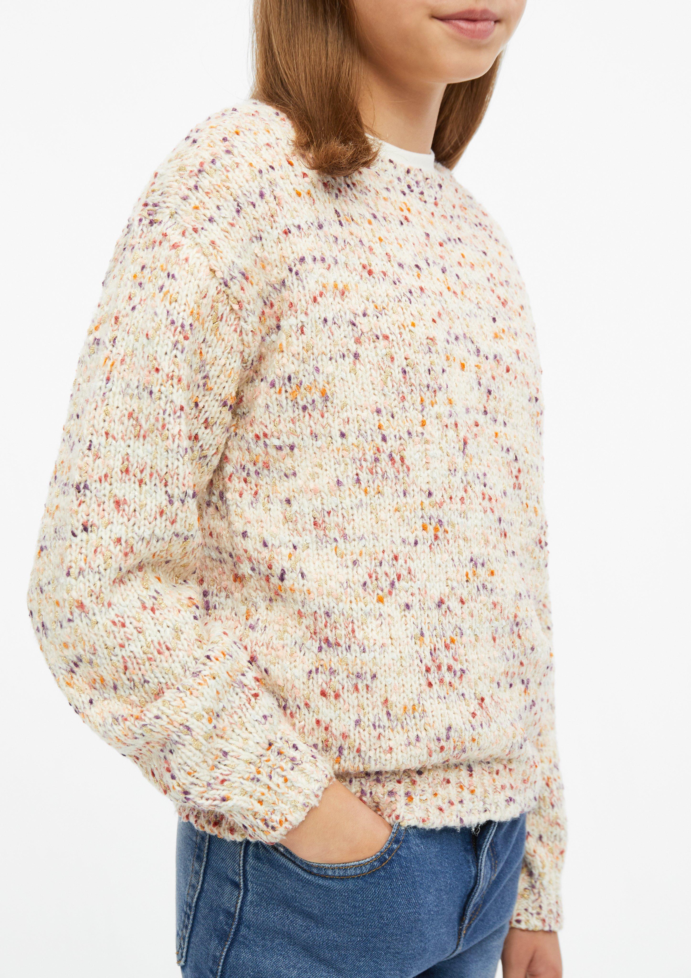 Kinder Strickpullover im Loose Fit mit Glitzergarn in beige von s.Oliver