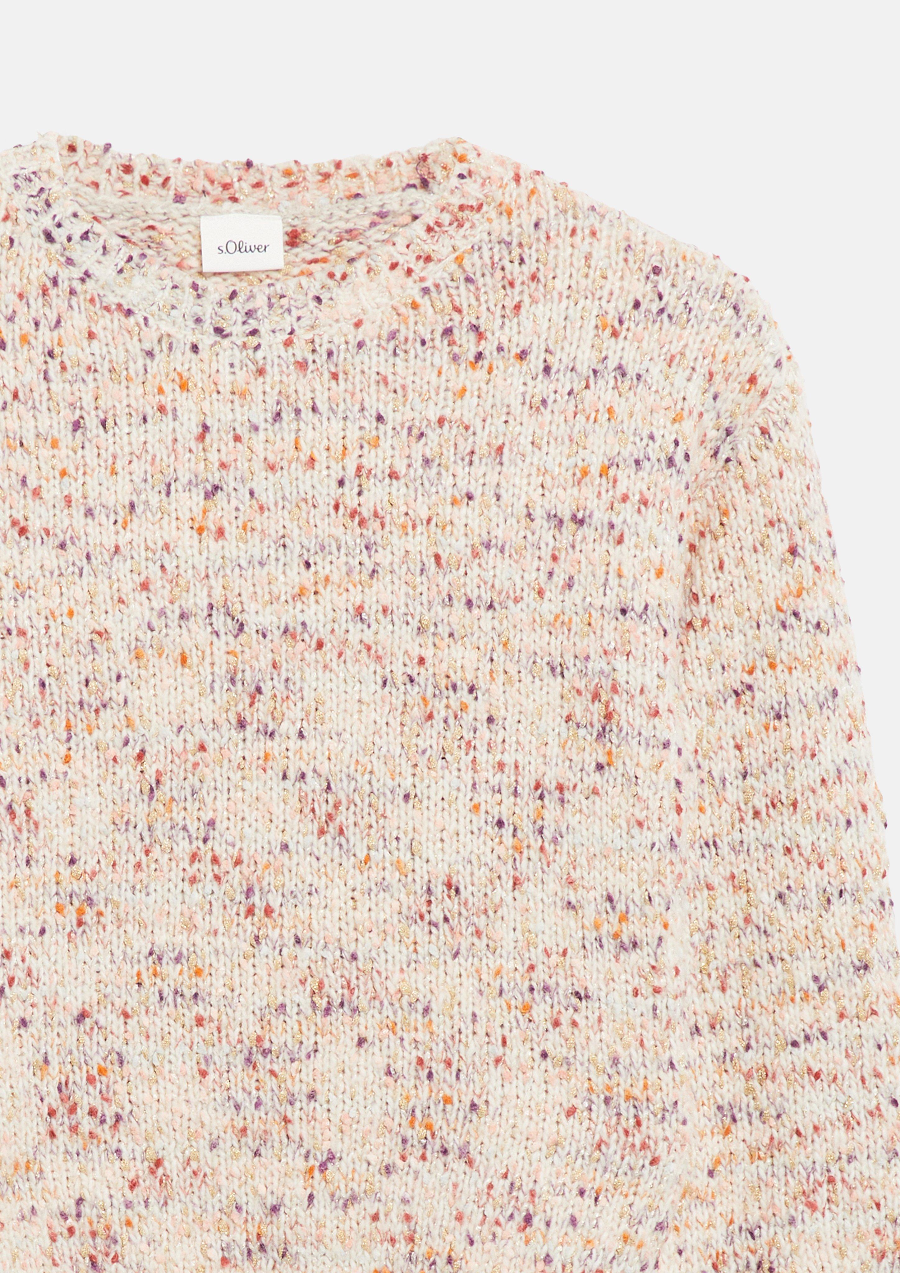 Kids Loose-fit knit sweater with glitter yarn in beige by s.Oliver