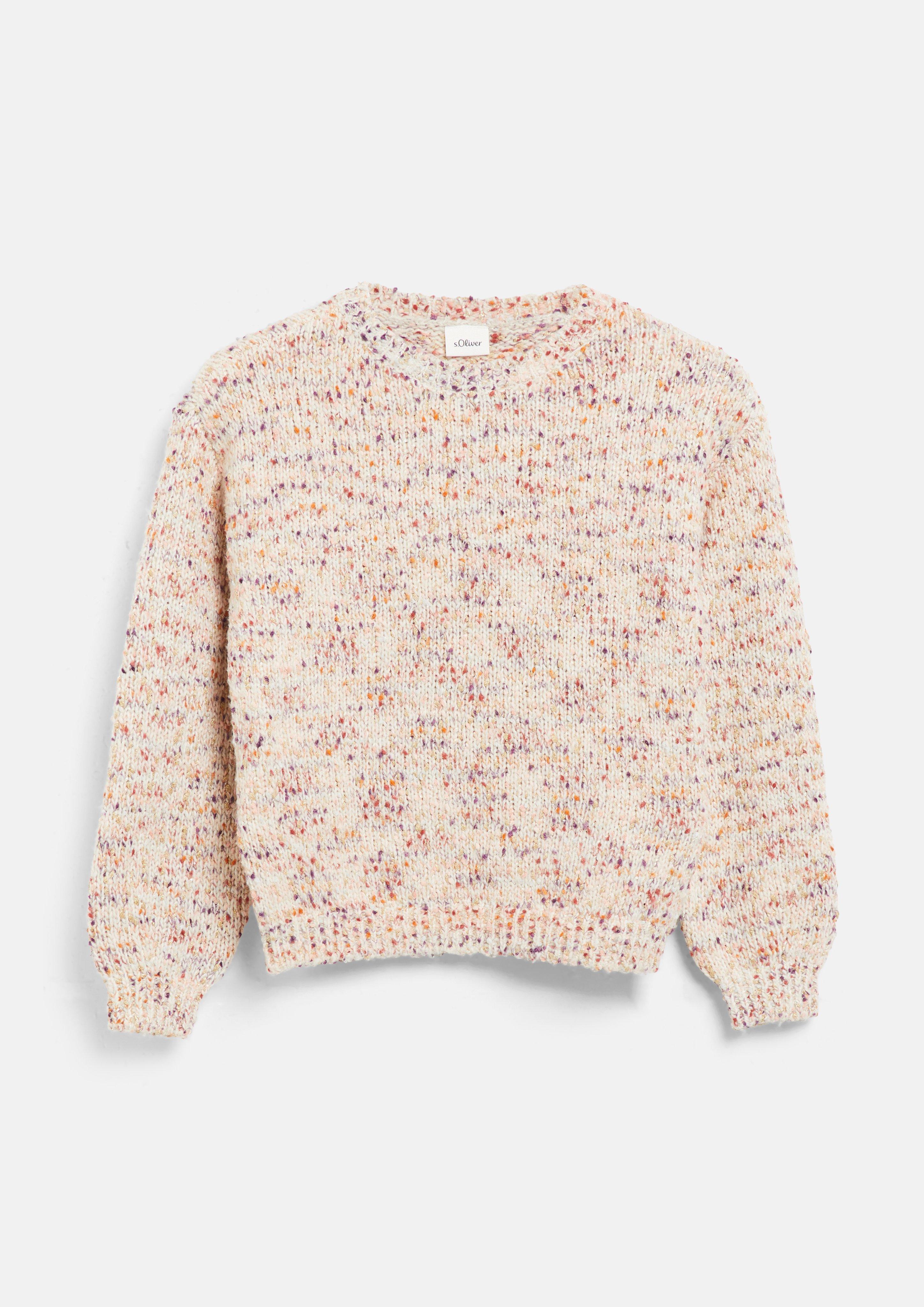 Kinder Strickpullover im Loose Fit mit Glitzergarn in beige von s.Oliver