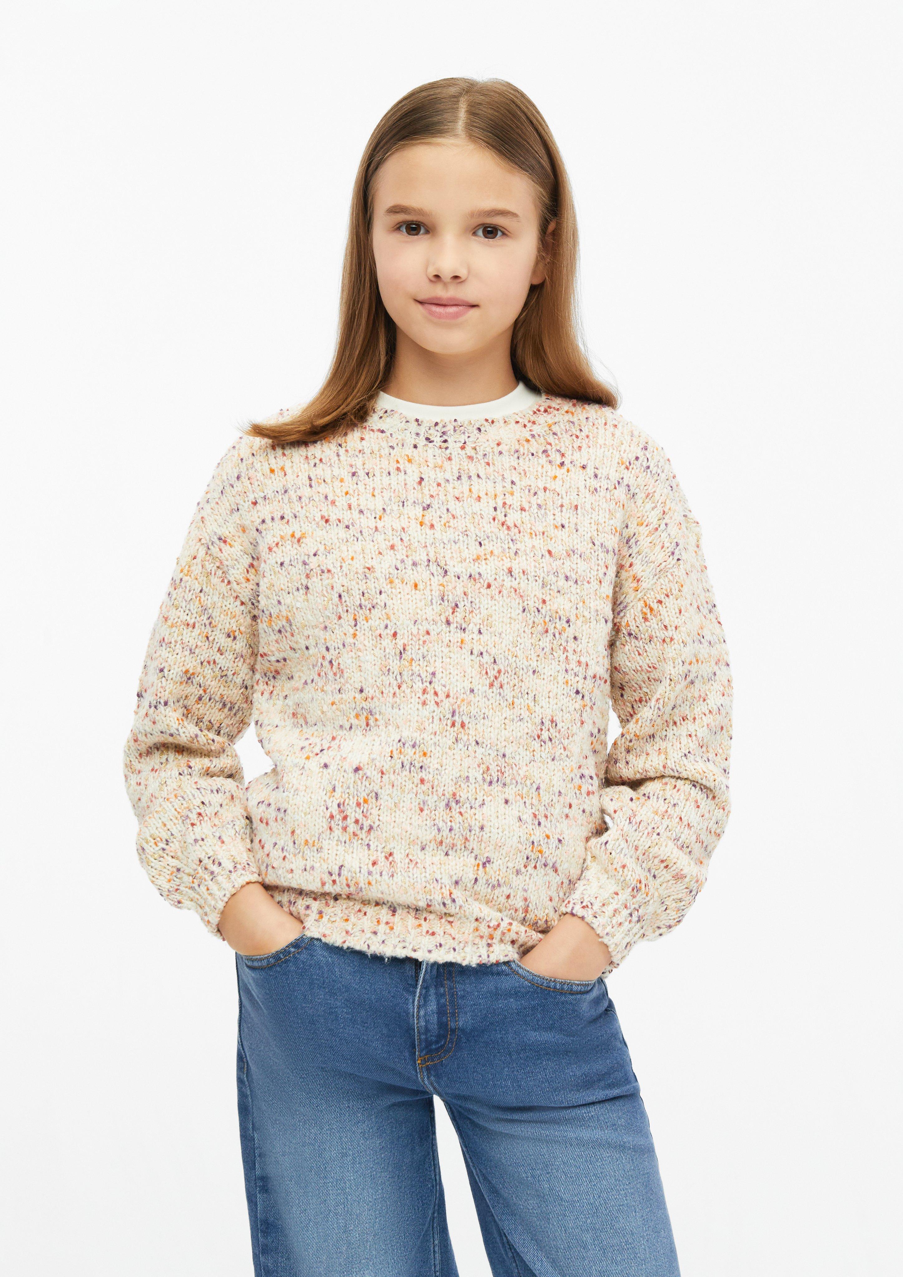 Strickpullover im Loose Fit mit Glitzergarn in Farbe beige von s.Oliver