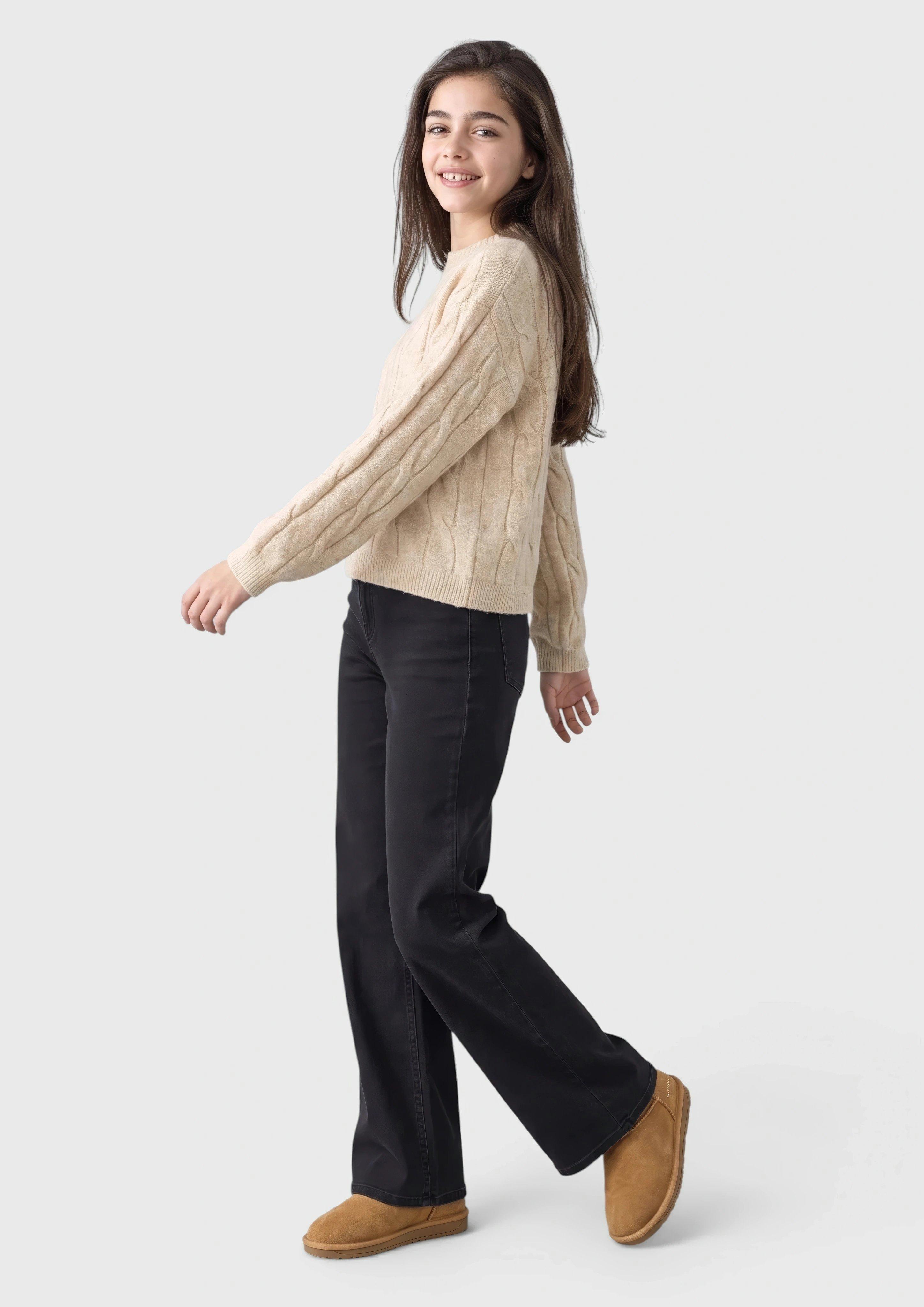 Kinder Weicher Zopfstrickpullover im Loose Fit in beige von s.Oliver