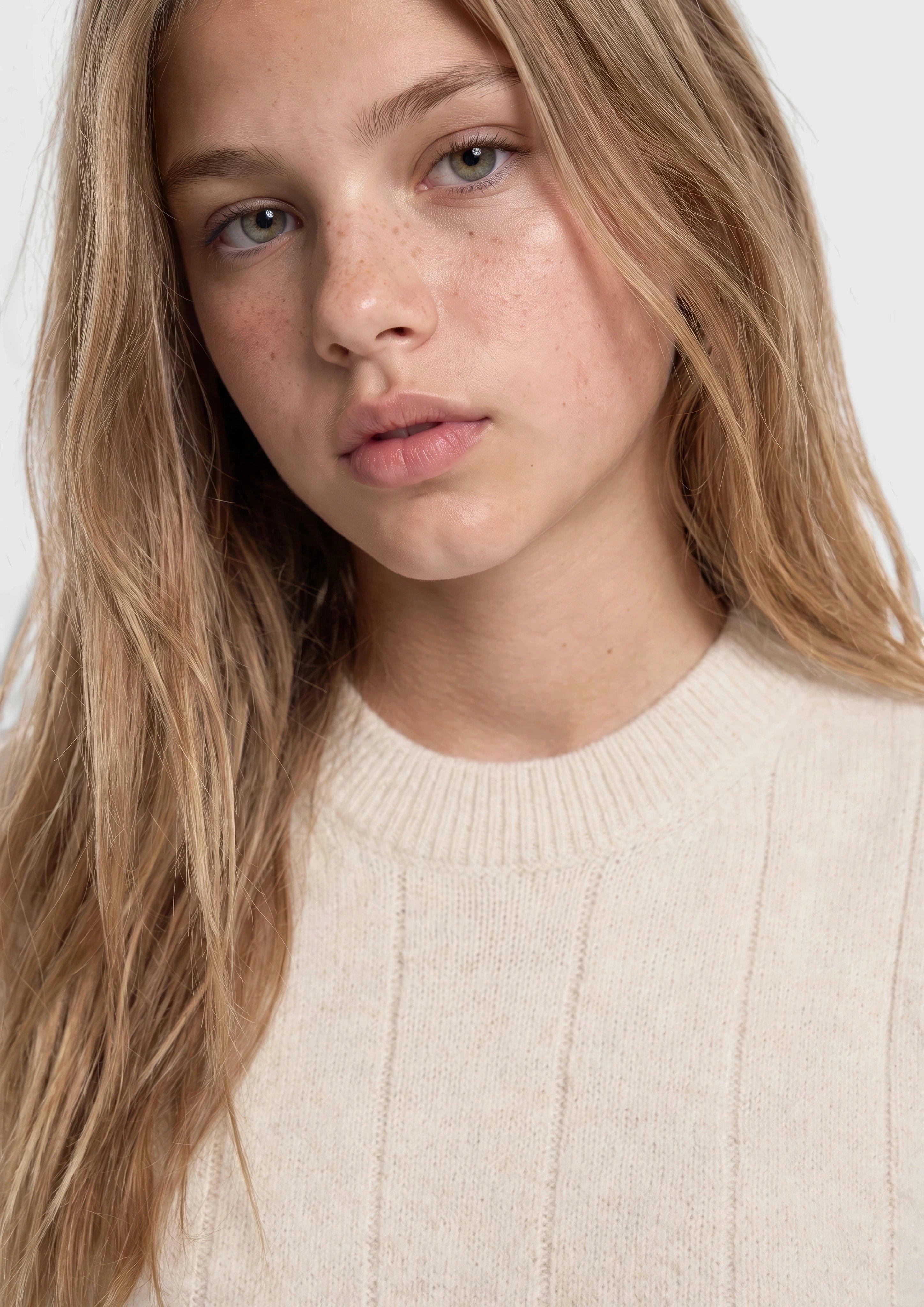 Kinder Strickpullunder im Loose Fit in creme von s.Oliver