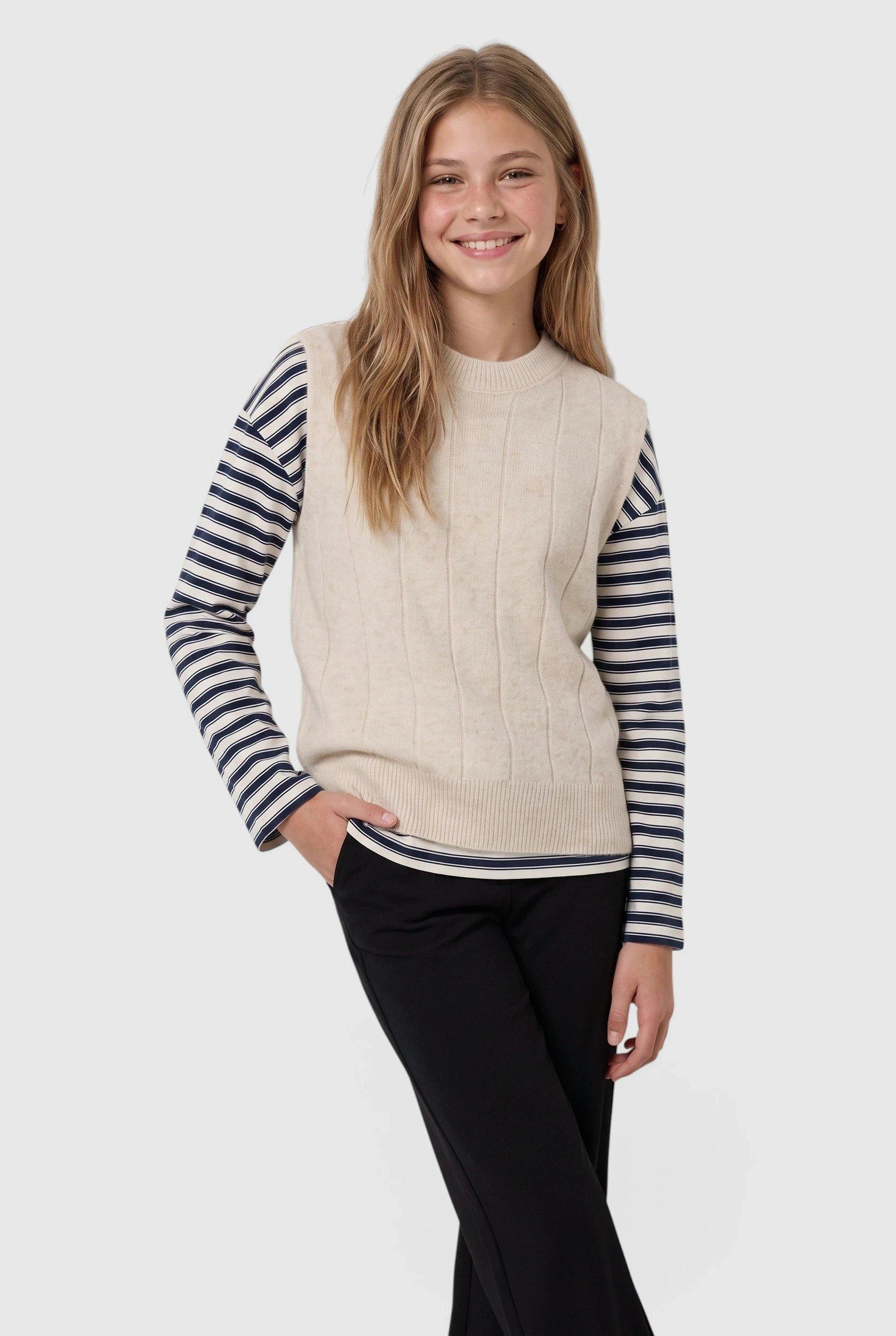 Gilet en maille à la coupe ample en crème de s.Oliver