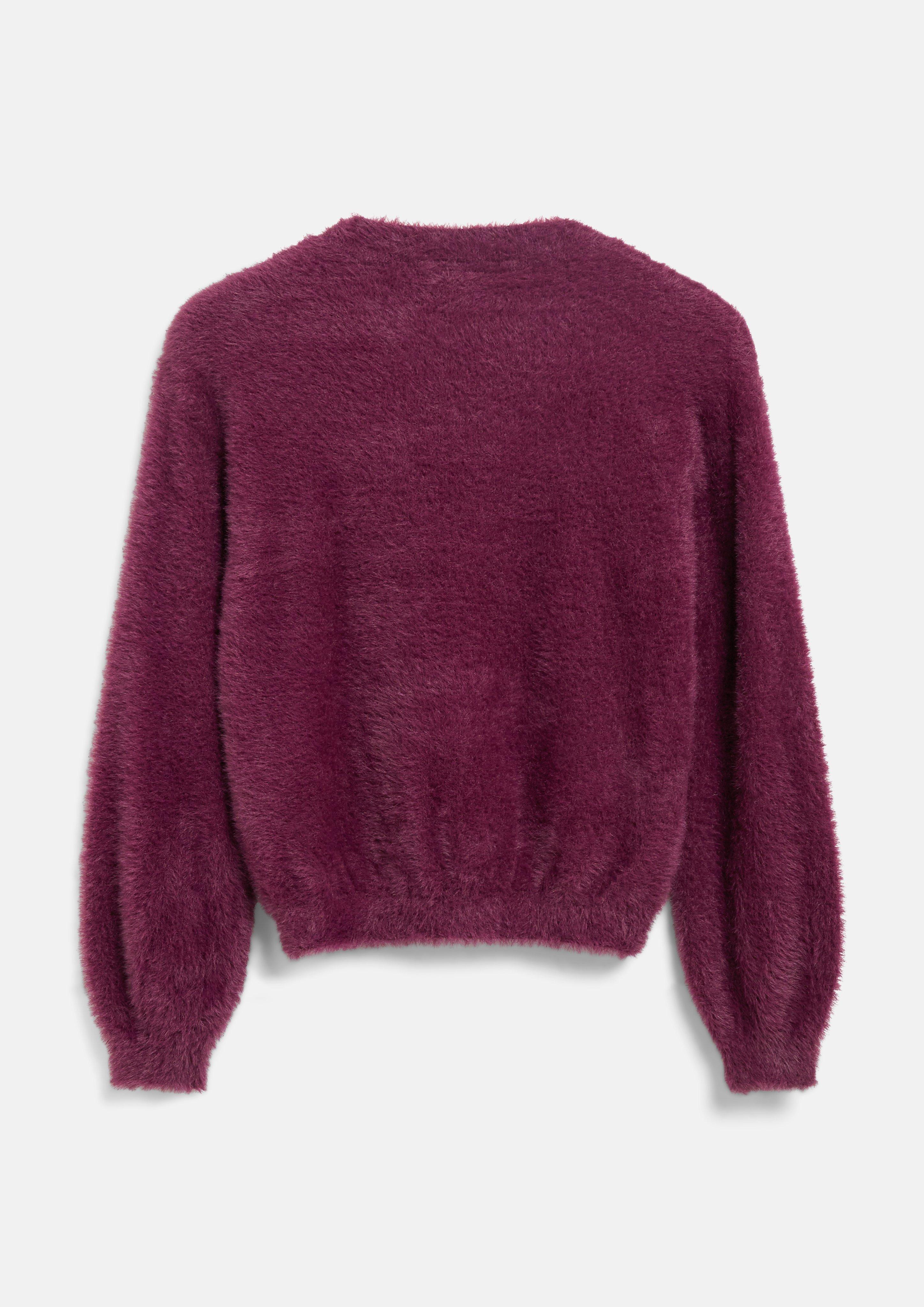 Junior Pull en maille ample effet fourrure en violet de s.Oliver