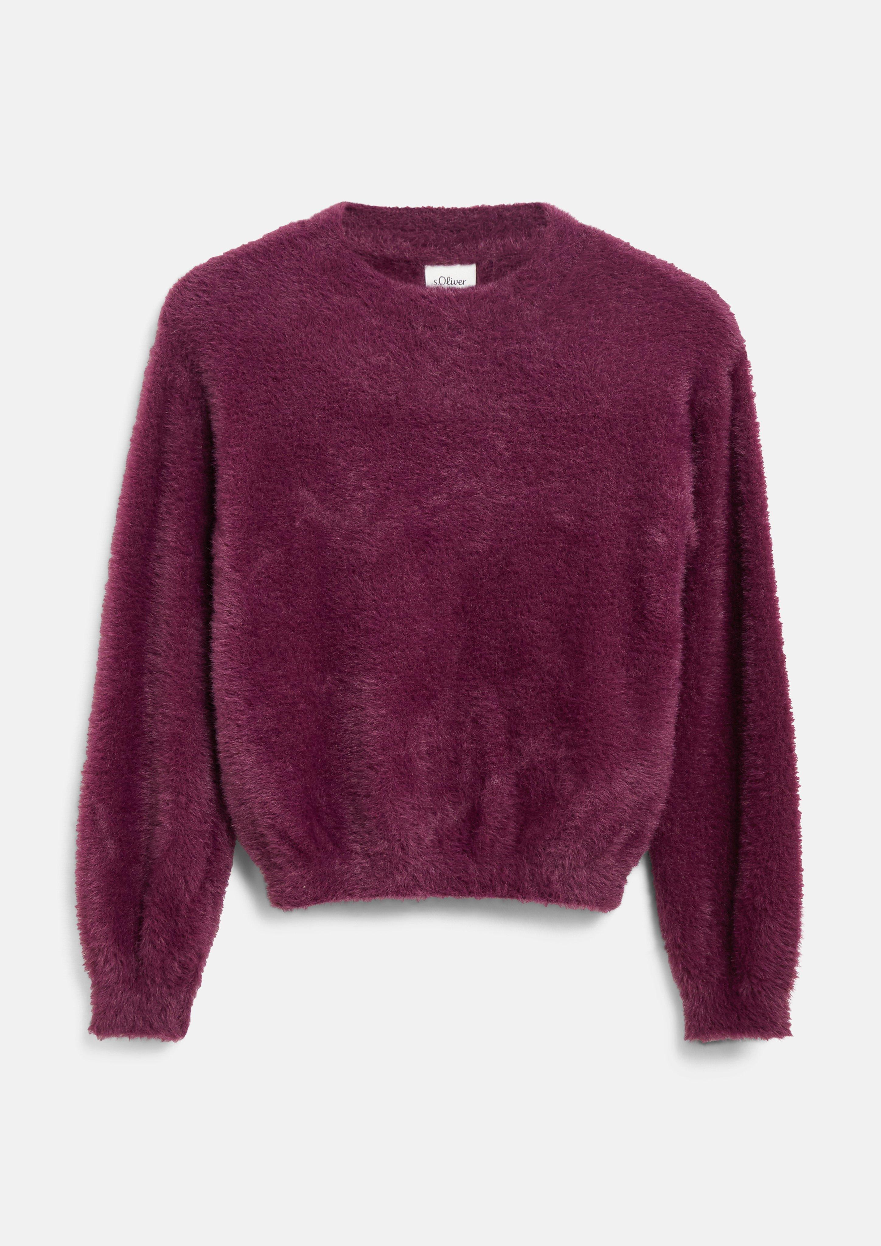 Junior Pull en maille ample effet fourrure en violet de s.Oliver