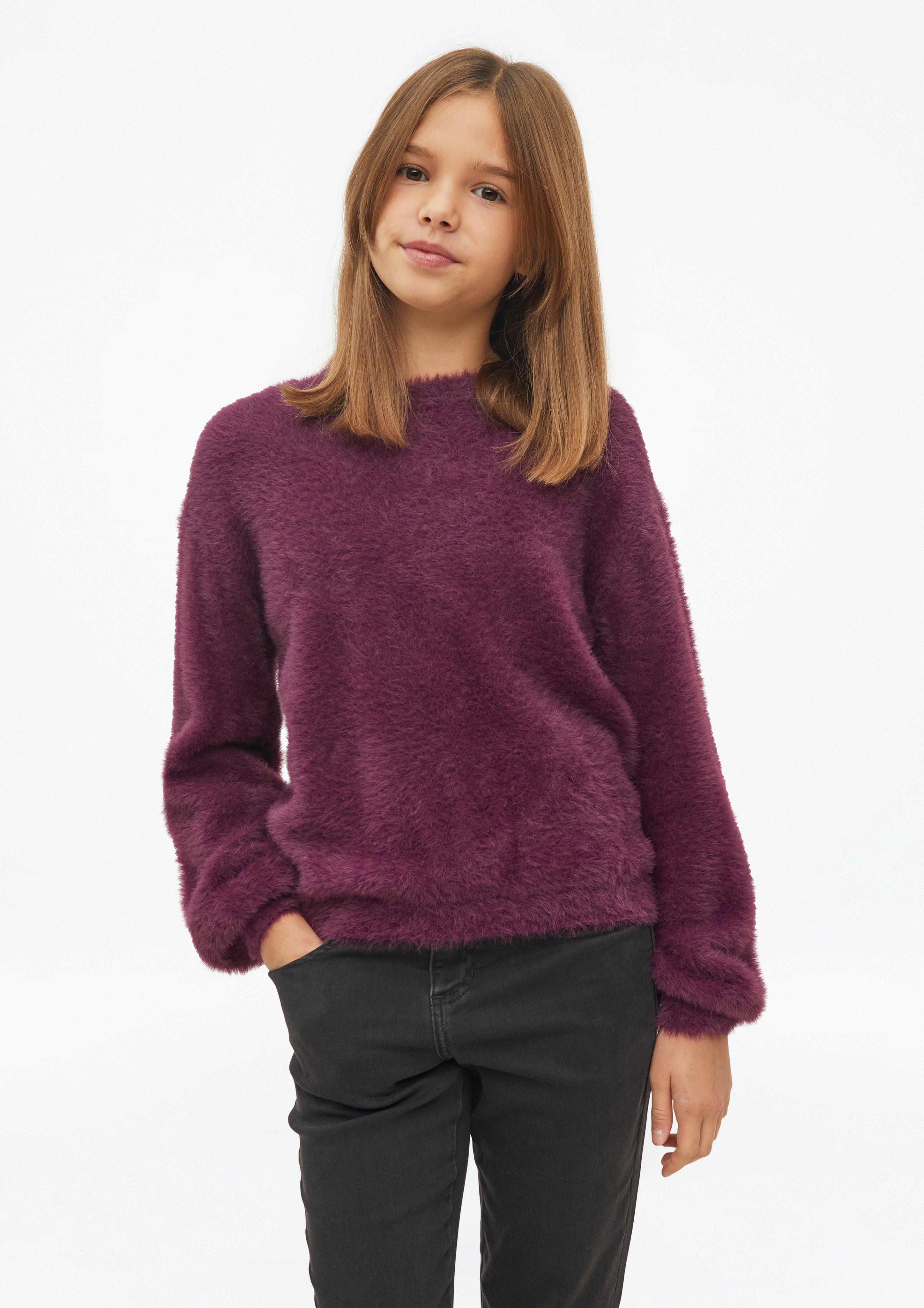Pull en maille ample effet fourrure en violet de s.Oliver