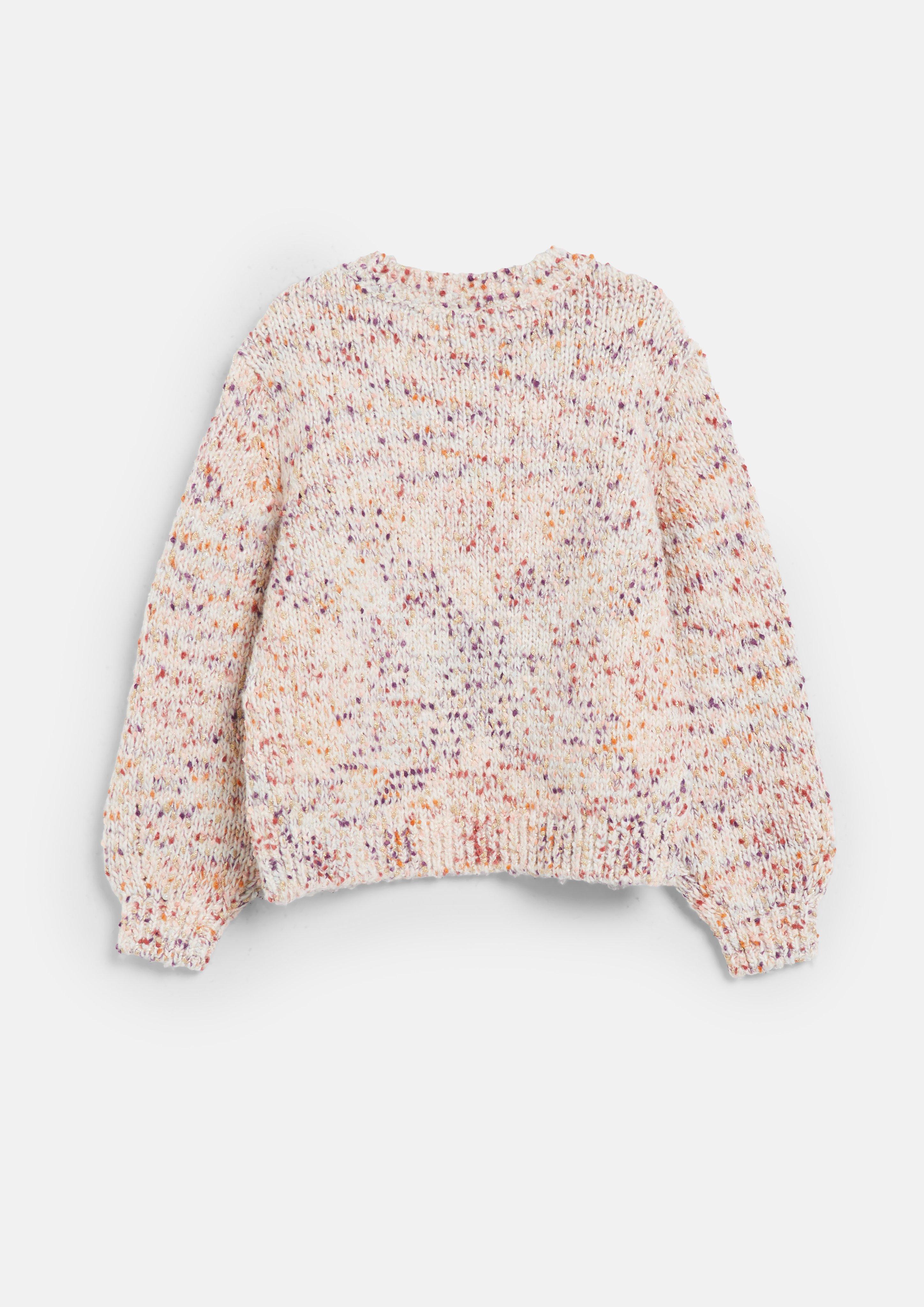 Kids Loose-fit knit sweater with glitter yarn in beige by s.Oliver