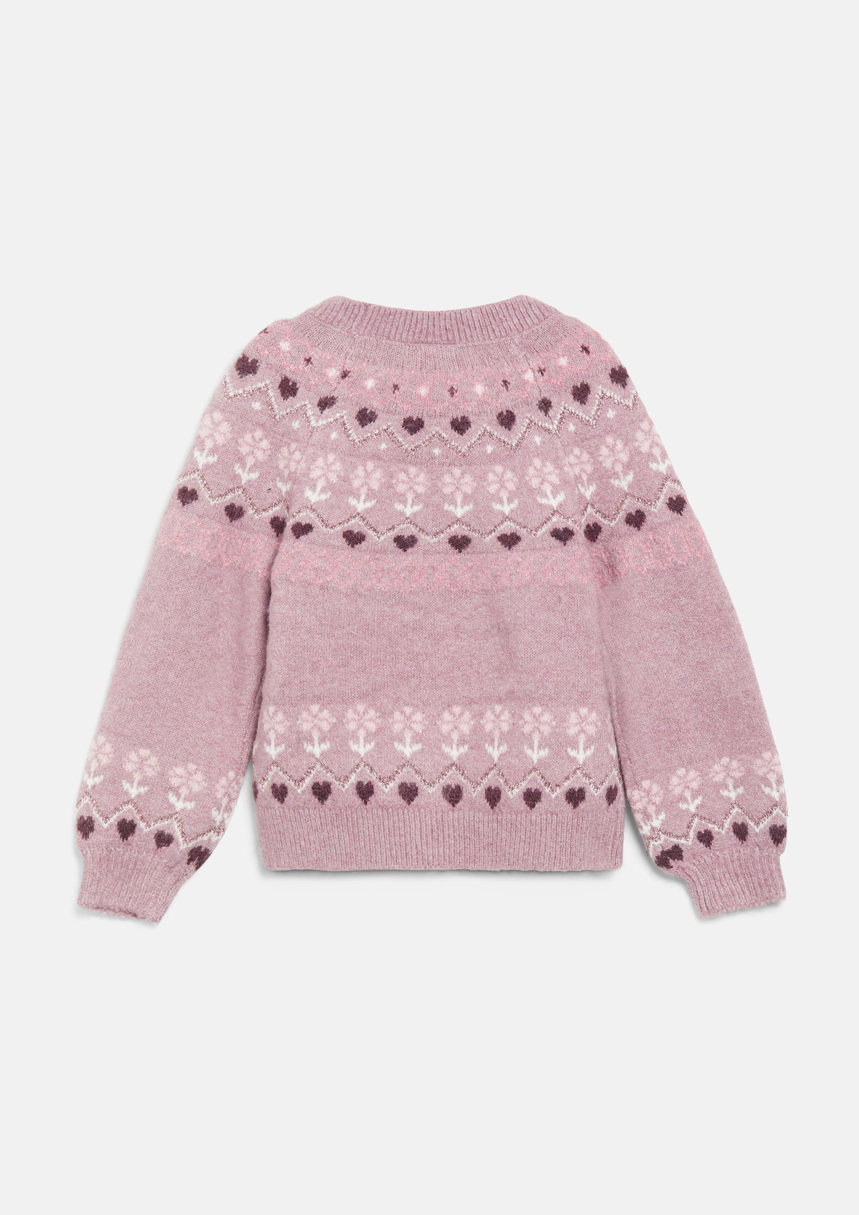 Junior Pull raglan douillet à motif en intarsia en rose de s.Oliver
