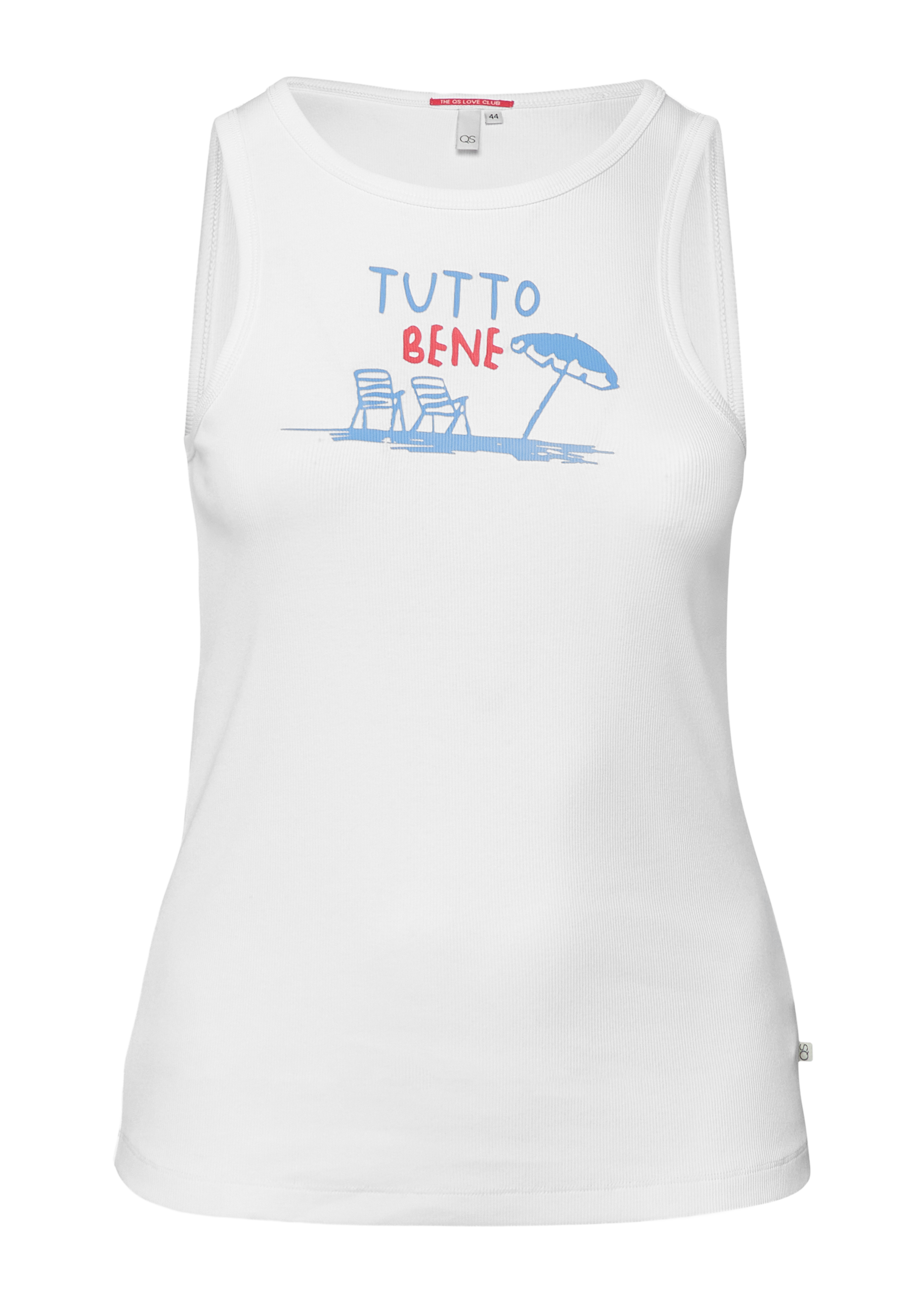 geribde tanktop met print