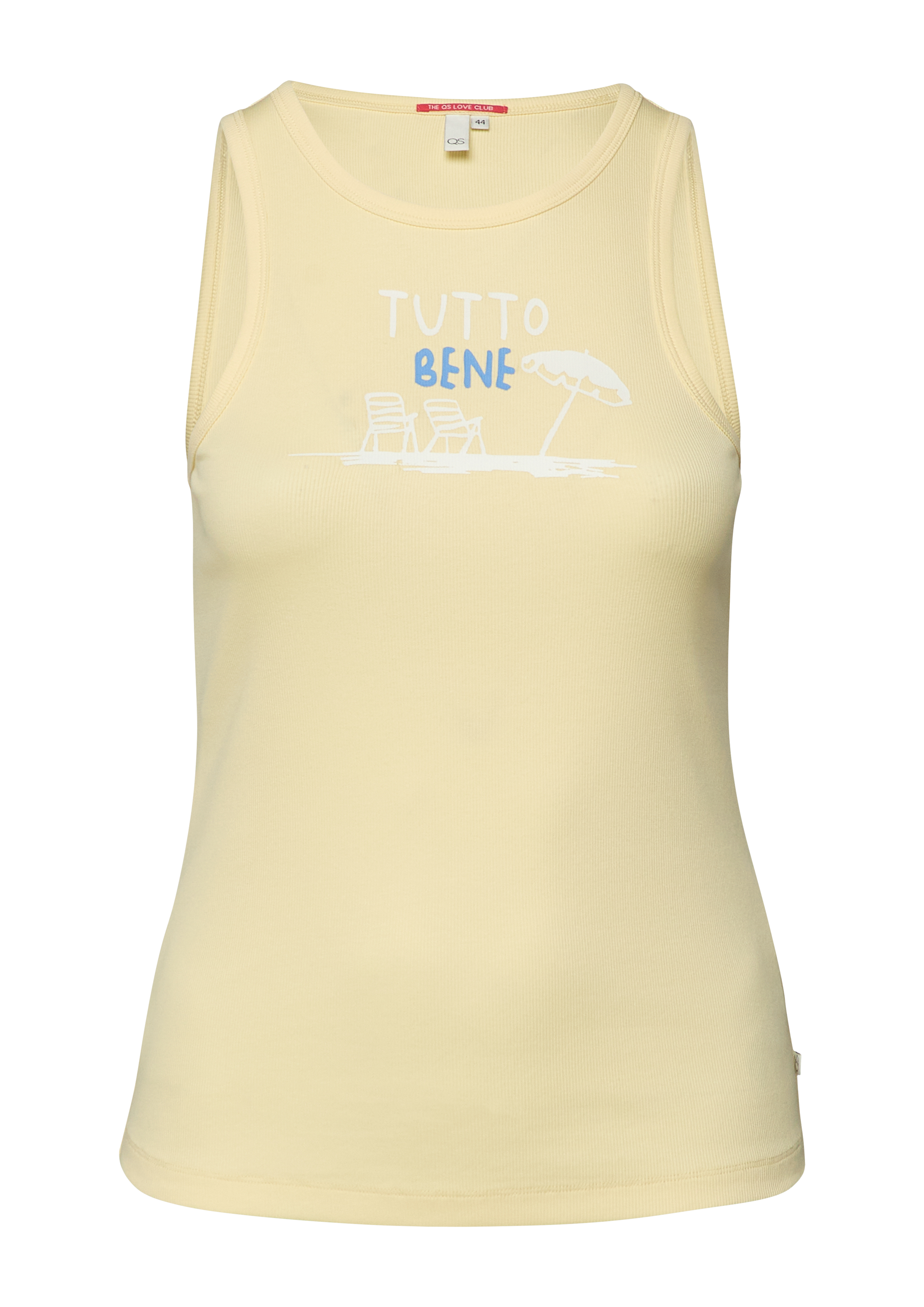 geribde tanktop met print