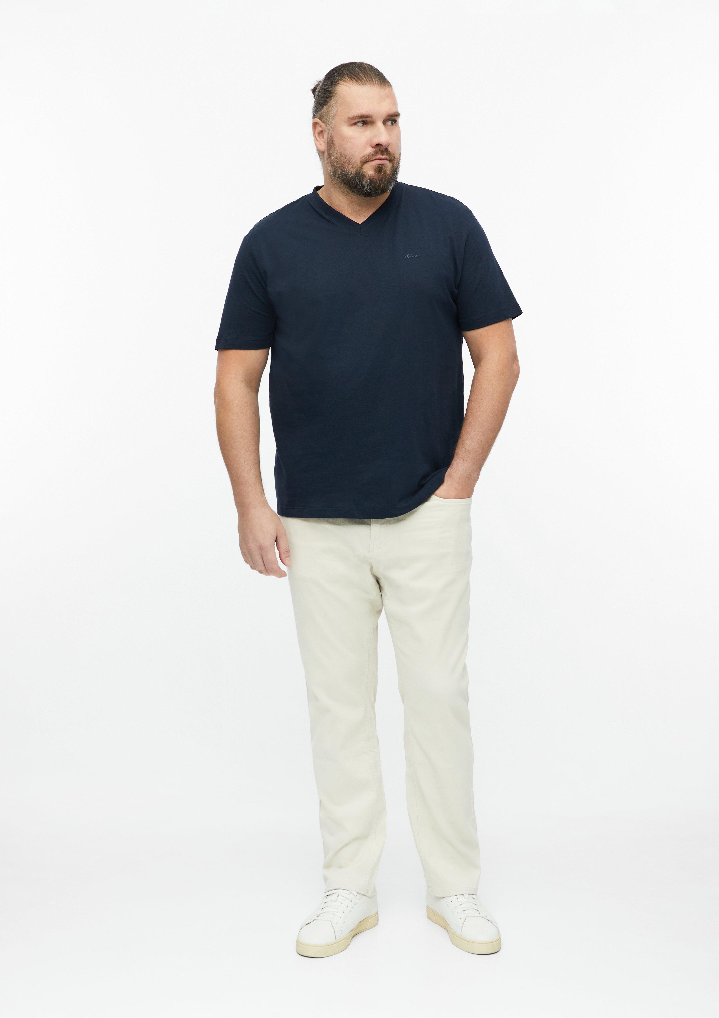 Herren Hose Casby / Relaxed Fit / Mid Rise / Struktur-Stretch in beige von s.Oliver Men Big Sizes