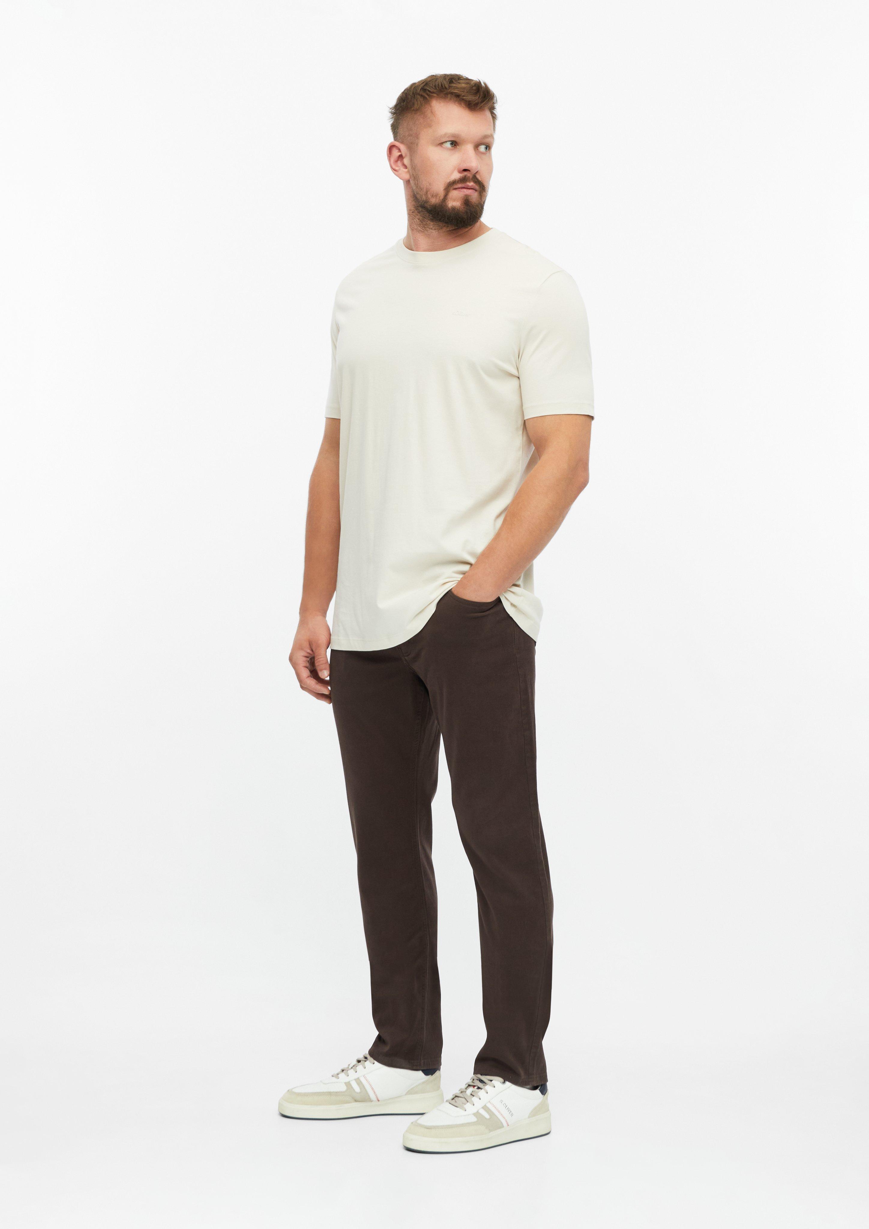 Hommes Pantalon York / Coupe droite / Taille mi-haute / Tissu stretch texturé en brun de s.Oliver Men Tall Sizes