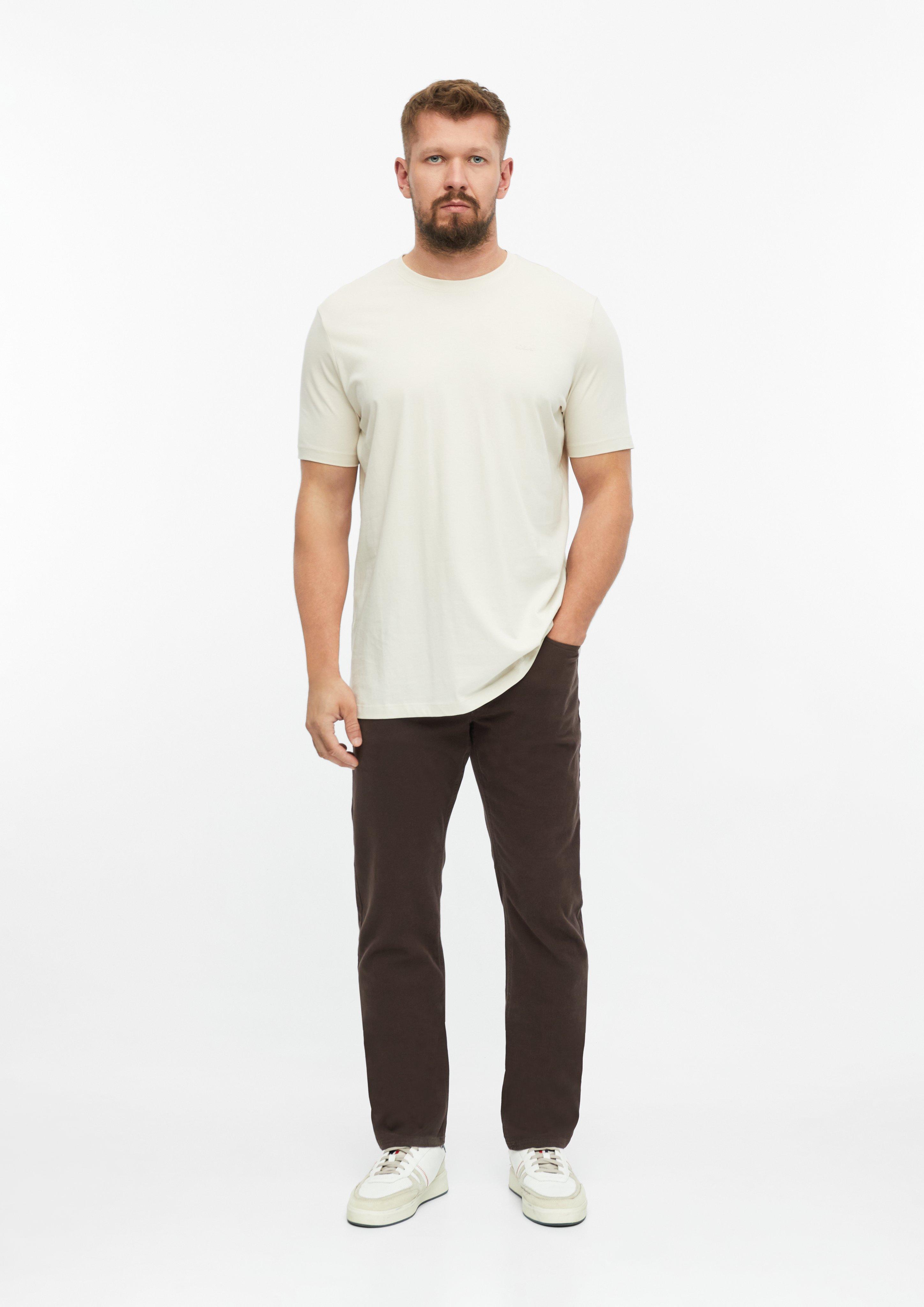 Hommes Pantalon York / Coupe droite / Taille mi-haute / Tissu stretch texturé en brun de s.Oliver Men Tall Sizes