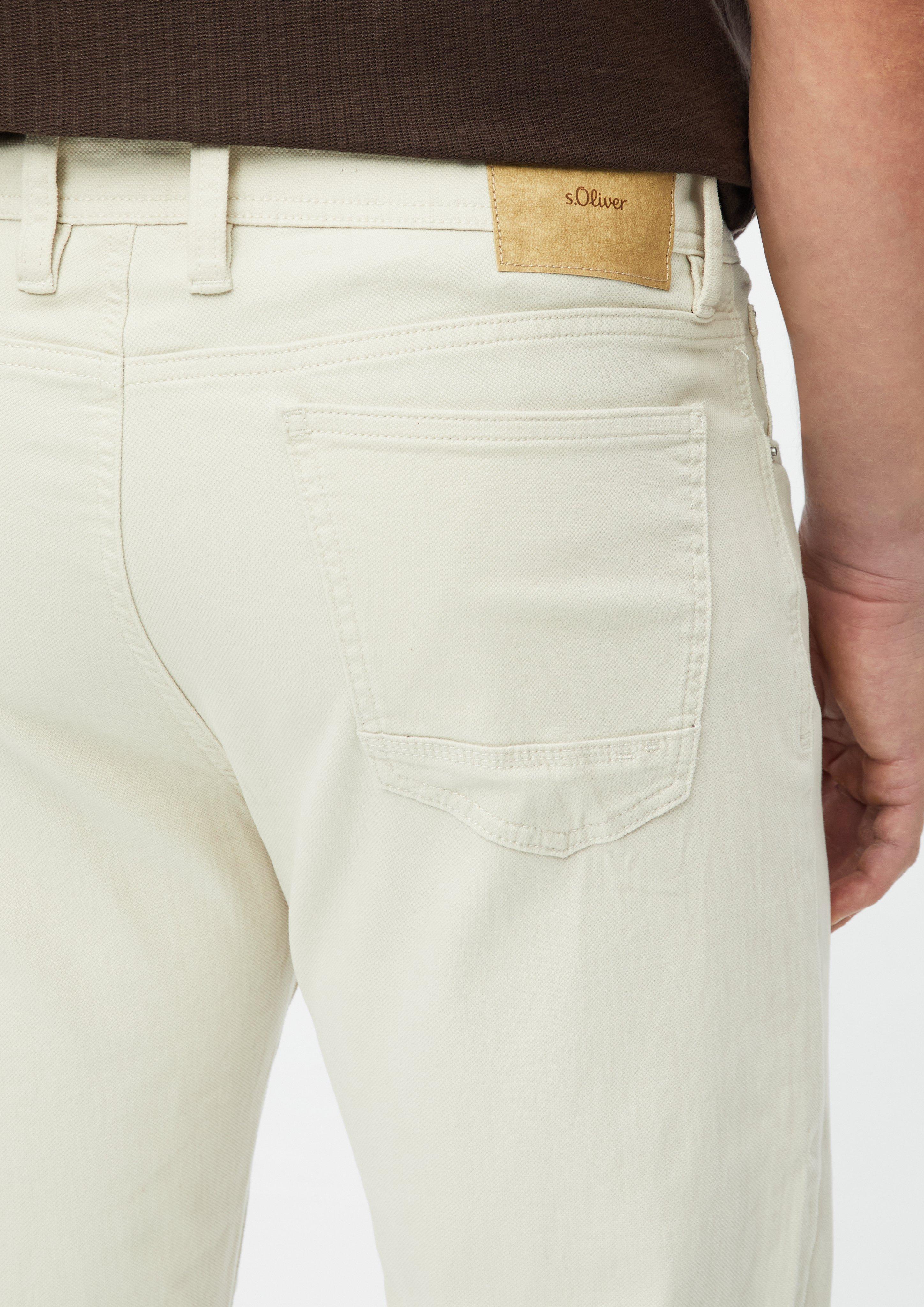 Hommes Pantalon York / Coupe droite / Taille mi-haute / Tissu stretch texturé en beige de s.Oliver Men Tall Sizes
