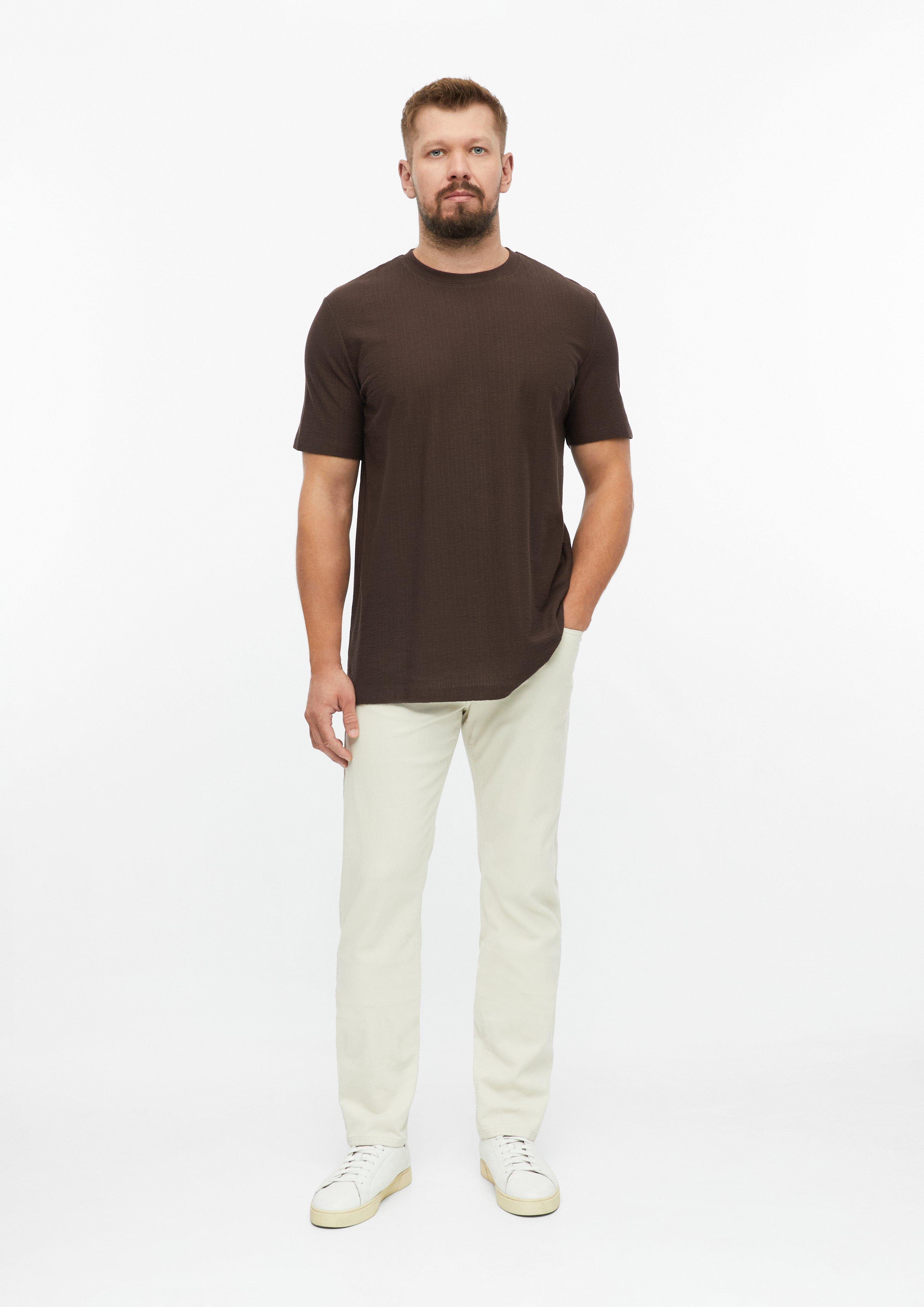 Broek York / Straight Fit / Mid Rise / gestructureerde stretchstof in lichtbeige van s.Oliver Men Big Sizes