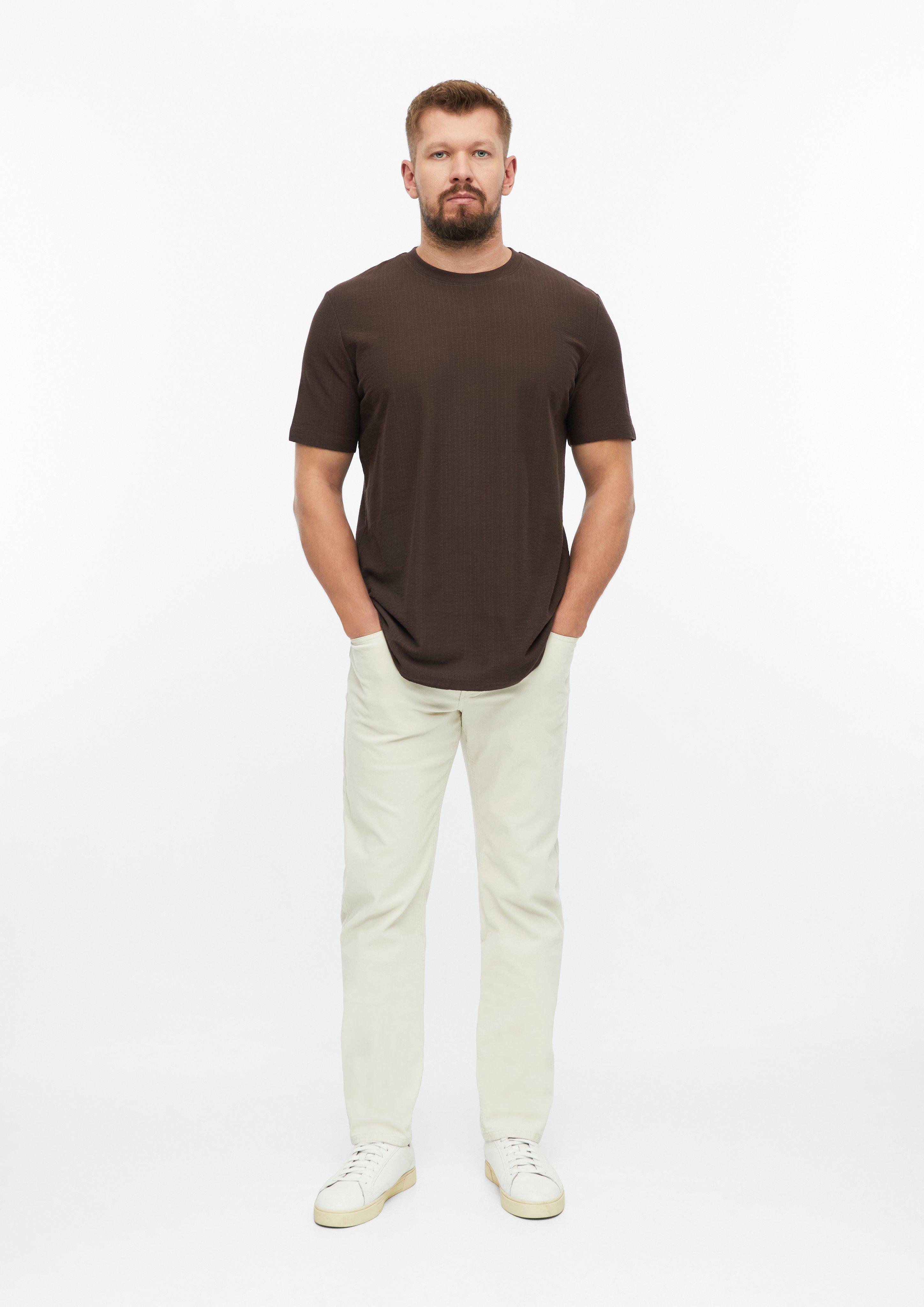 Hommes Pantalon York / Coupe droite / Taille mi-haute / Tissu stretch texturé en beige de s.Oliver Men Tall Sizes