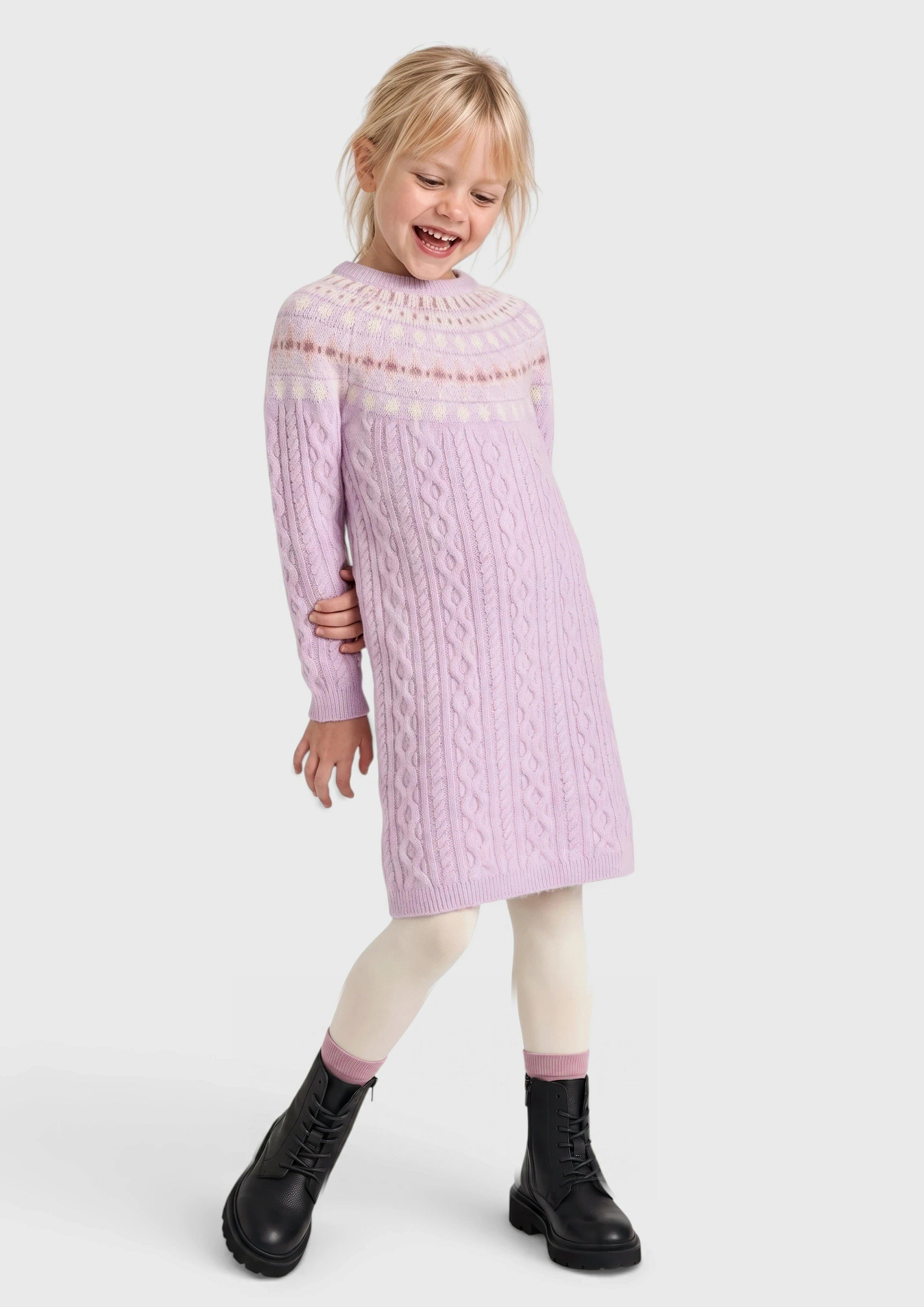 Kids Cable-Knit Dress in pink by s.Oliver