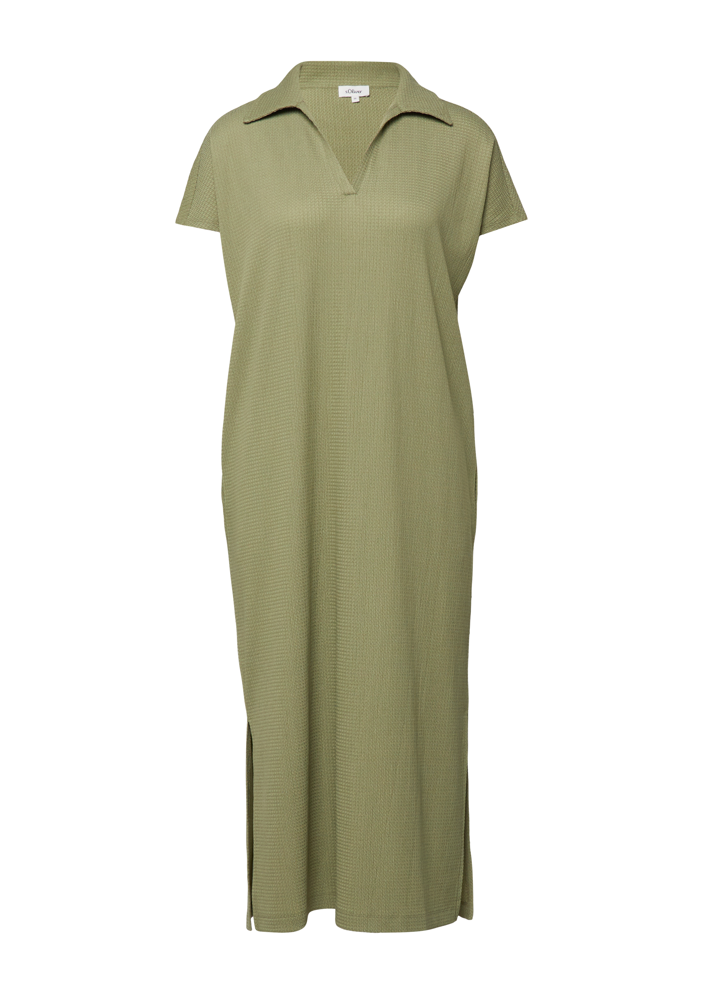 Strukturiertes Jersey-Kleid mit Schlitzen