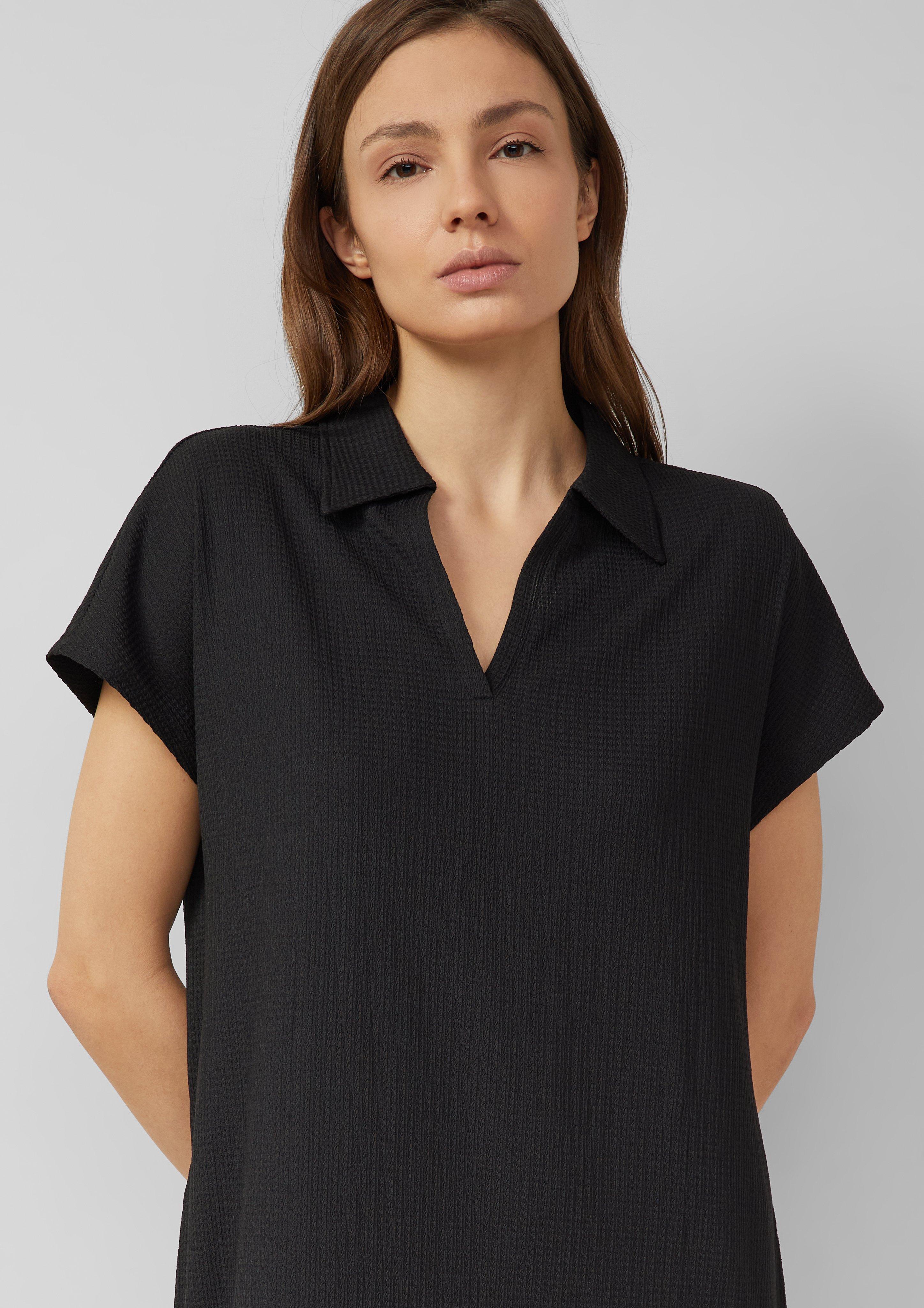 Strukturiertes Jersey-Kleid mit Schlitzen