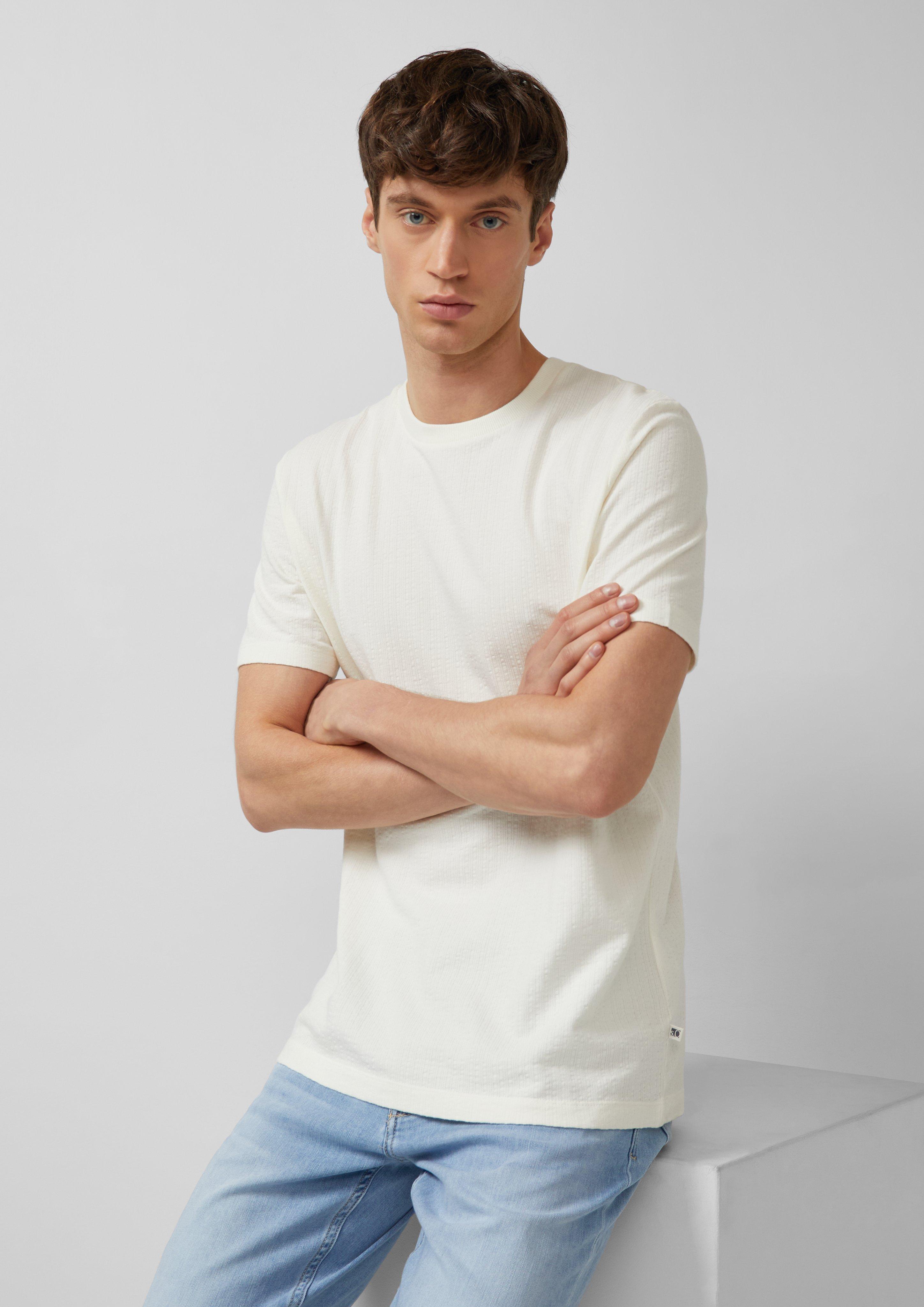 Thumbnail - T-Shirt mit Struktur aus reiner Baumwolle