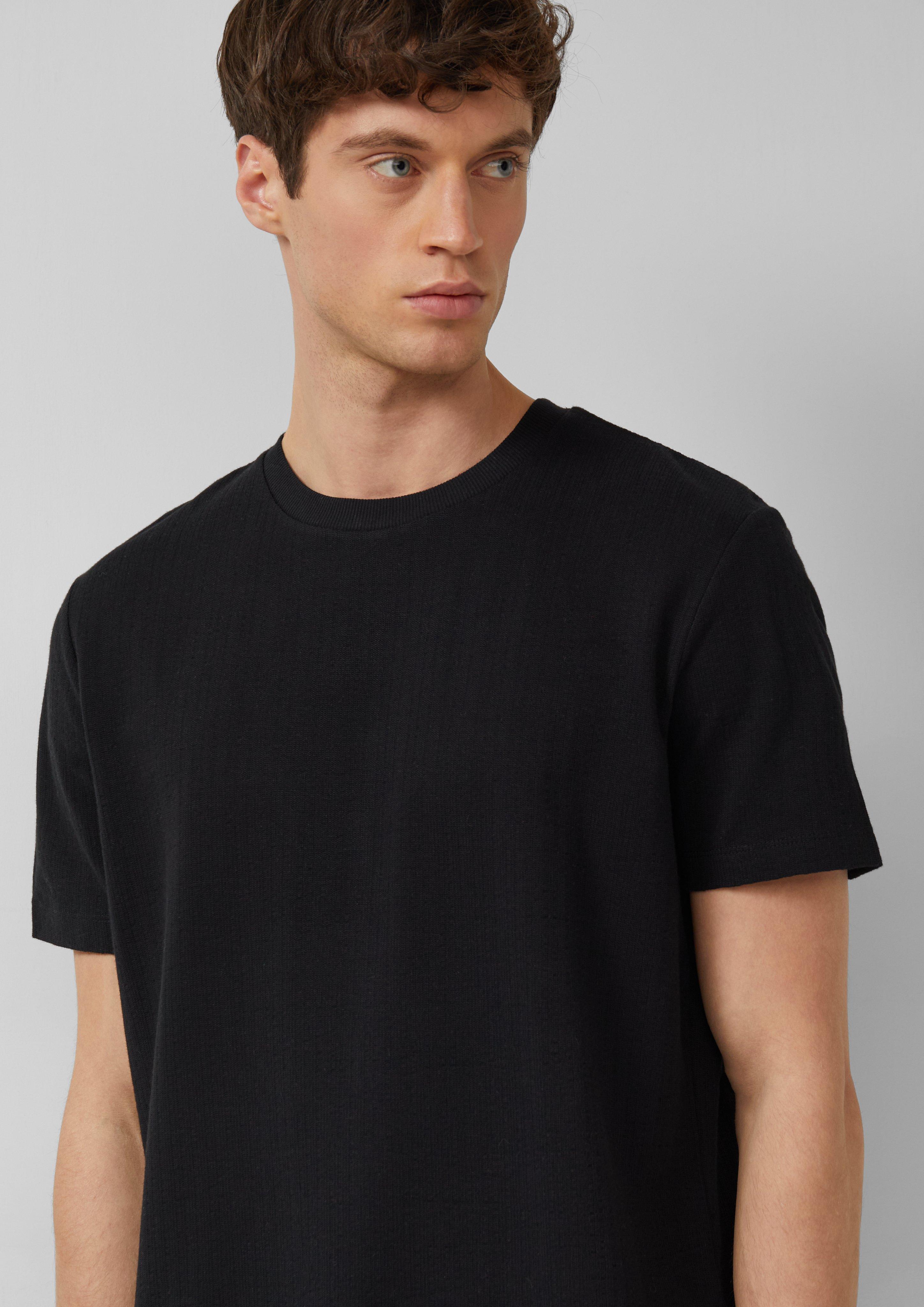 T-Shirt mit Struktur aus reiner Baumwolle