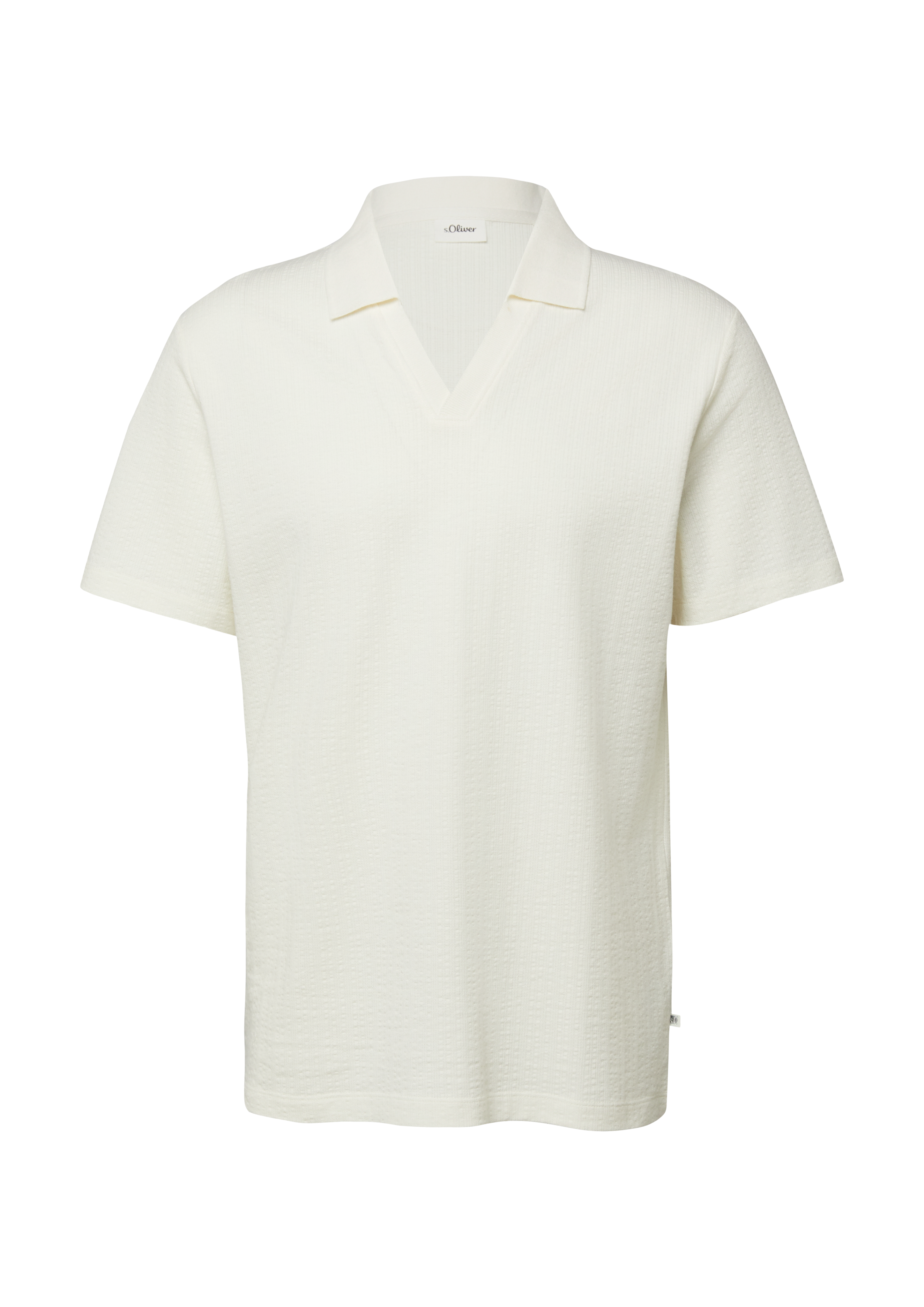 Poloshirt mit Struktur aus reiner Baumwolle