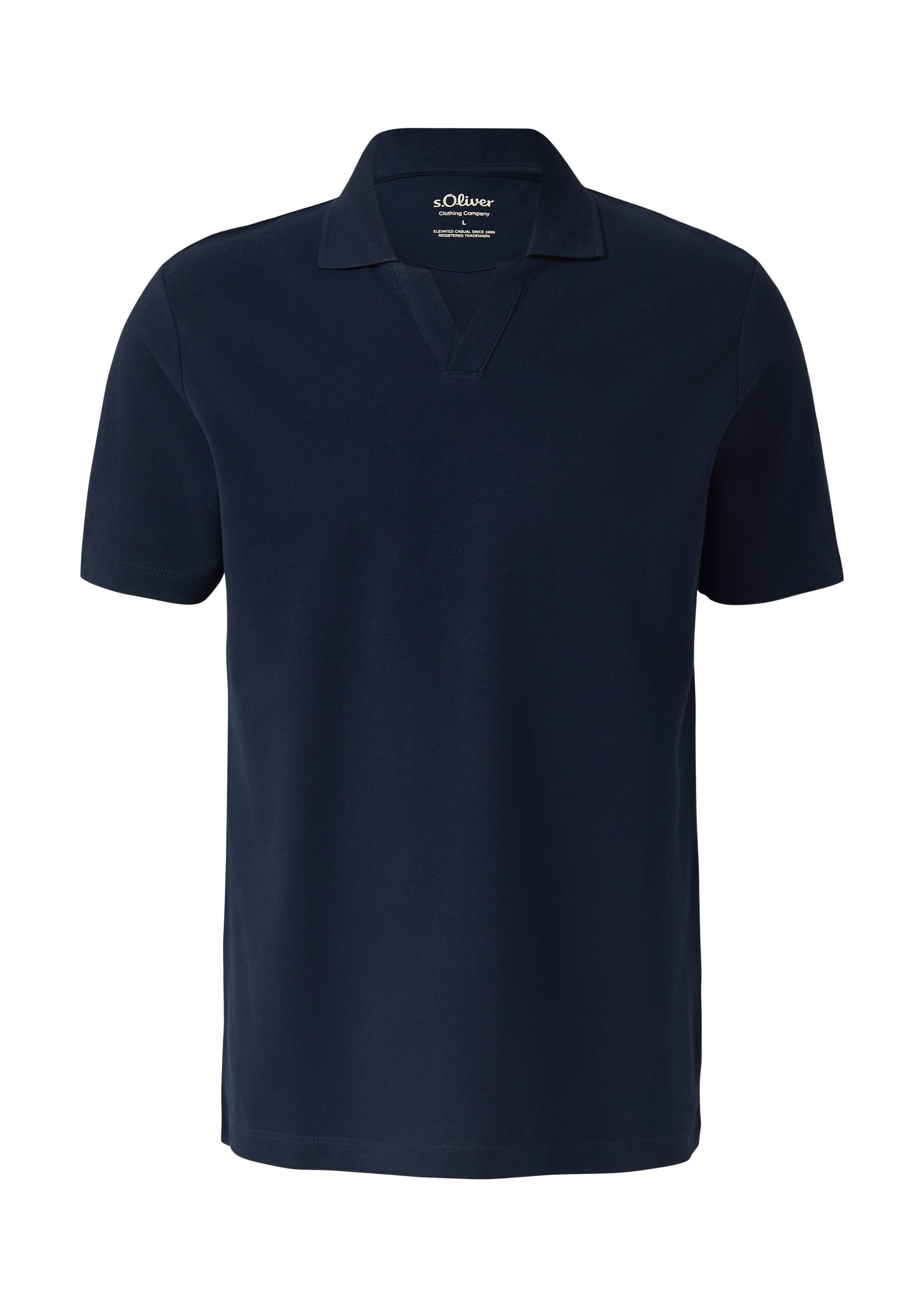 s.Oliver Piqué-Poloshirt Mit Offenem Kragen