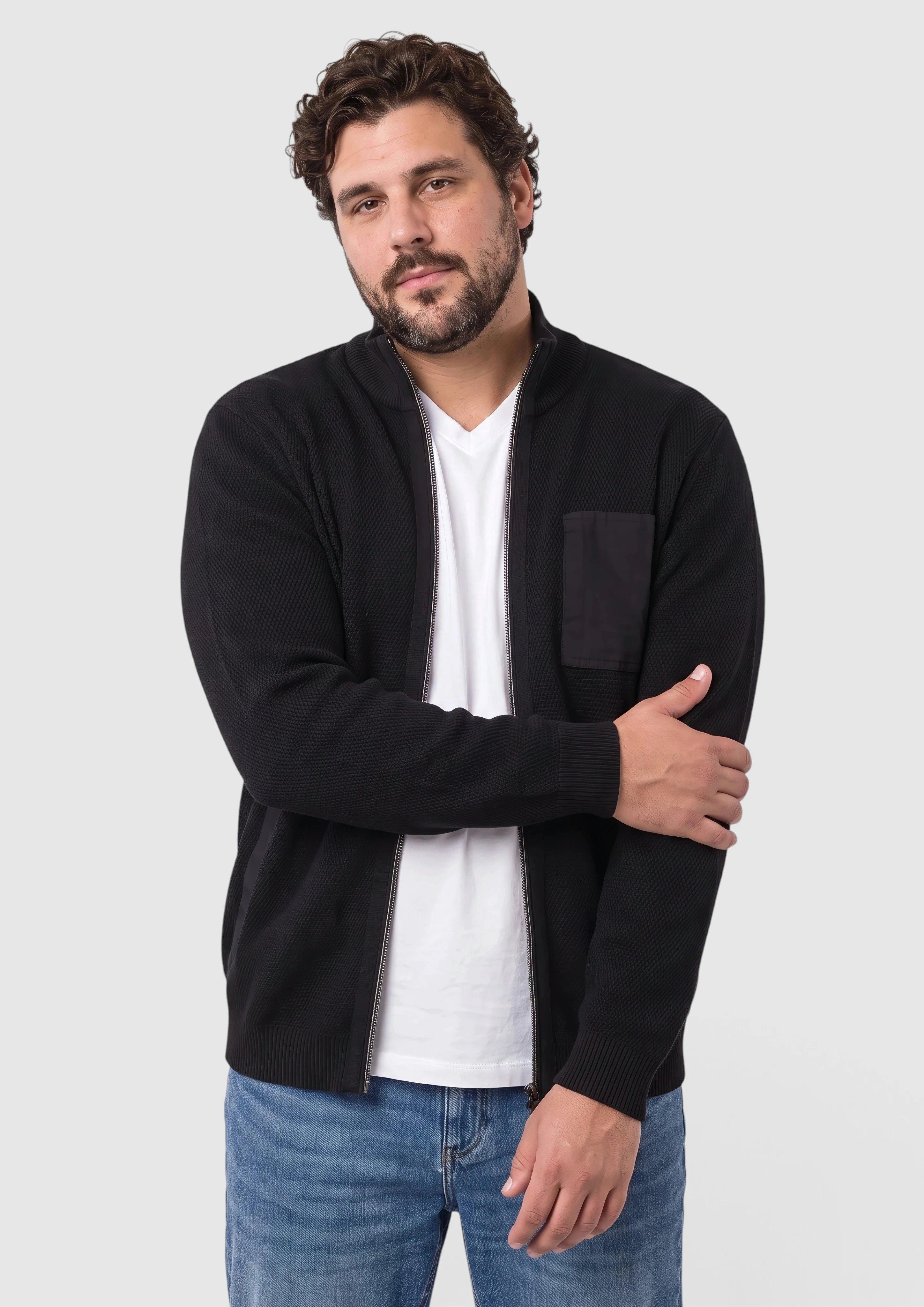 Cardigan texturé avec des détails contrastés en noir de s.Oliver Men Big Sizes