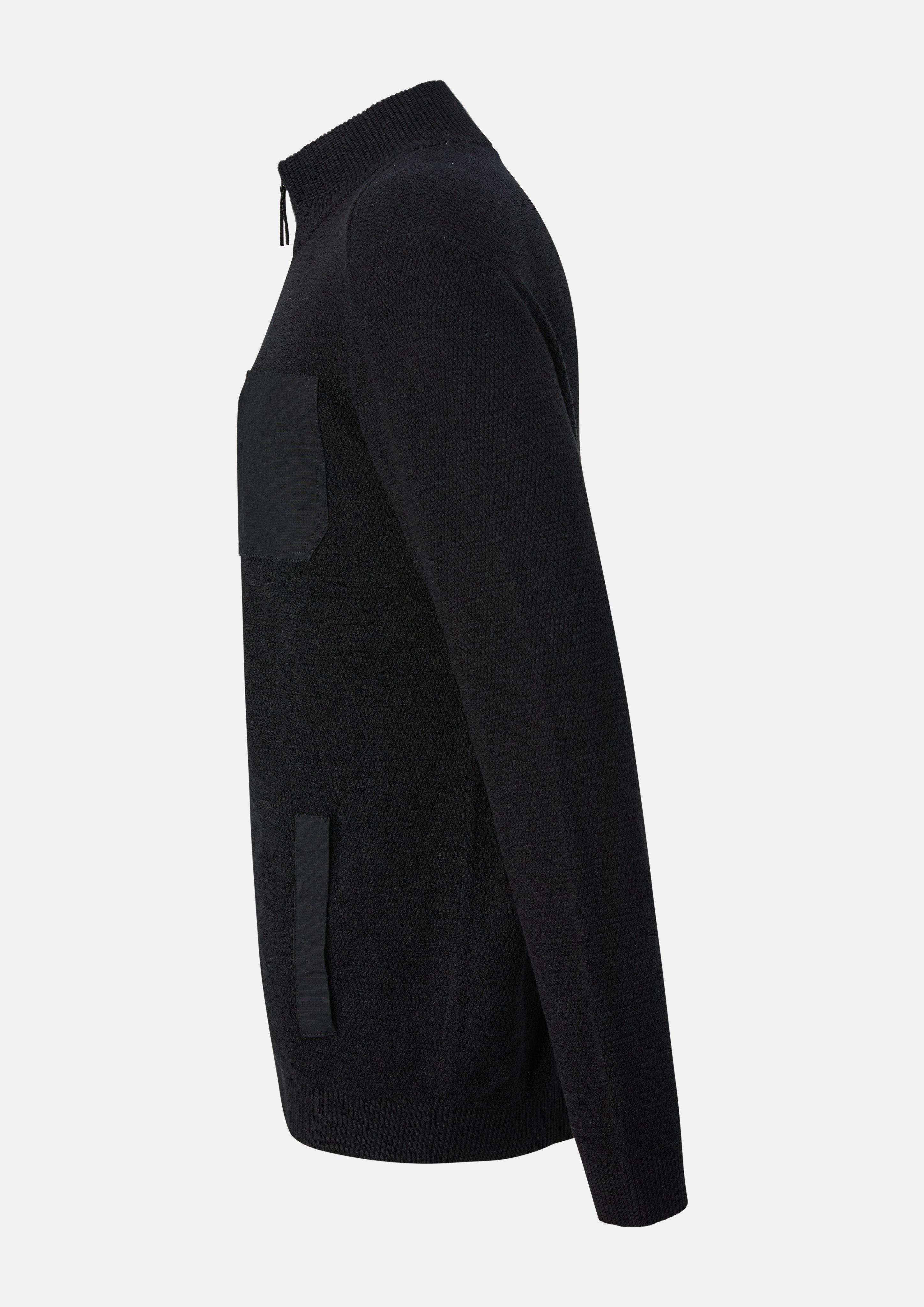 Hommes Cardigan texturé avec des détails contrastés en noir de s.Oliver Men Tall Sizes