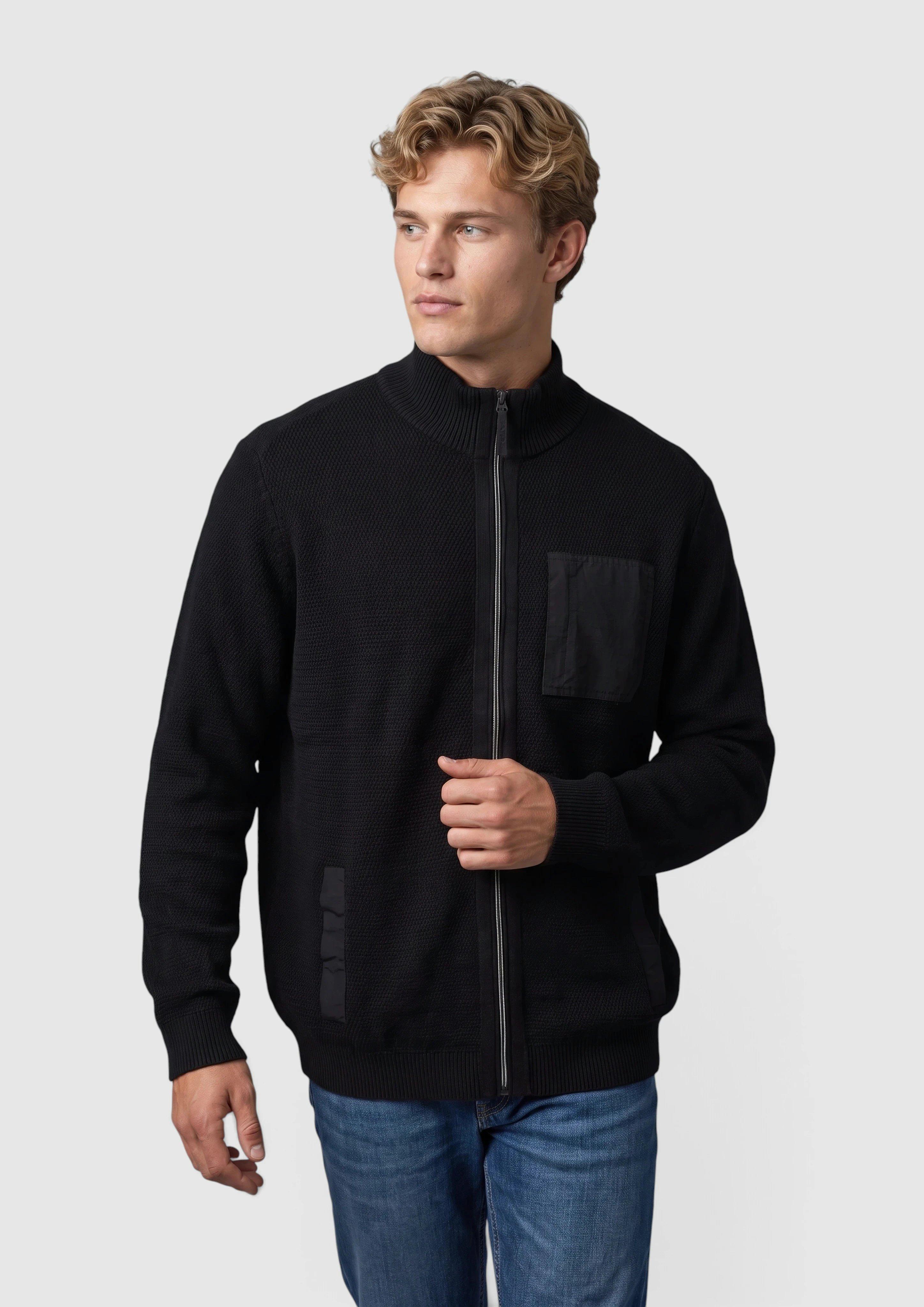Cardigan texturé avec des détails contrastés en noir de s.Oliver Men Tall Sizes