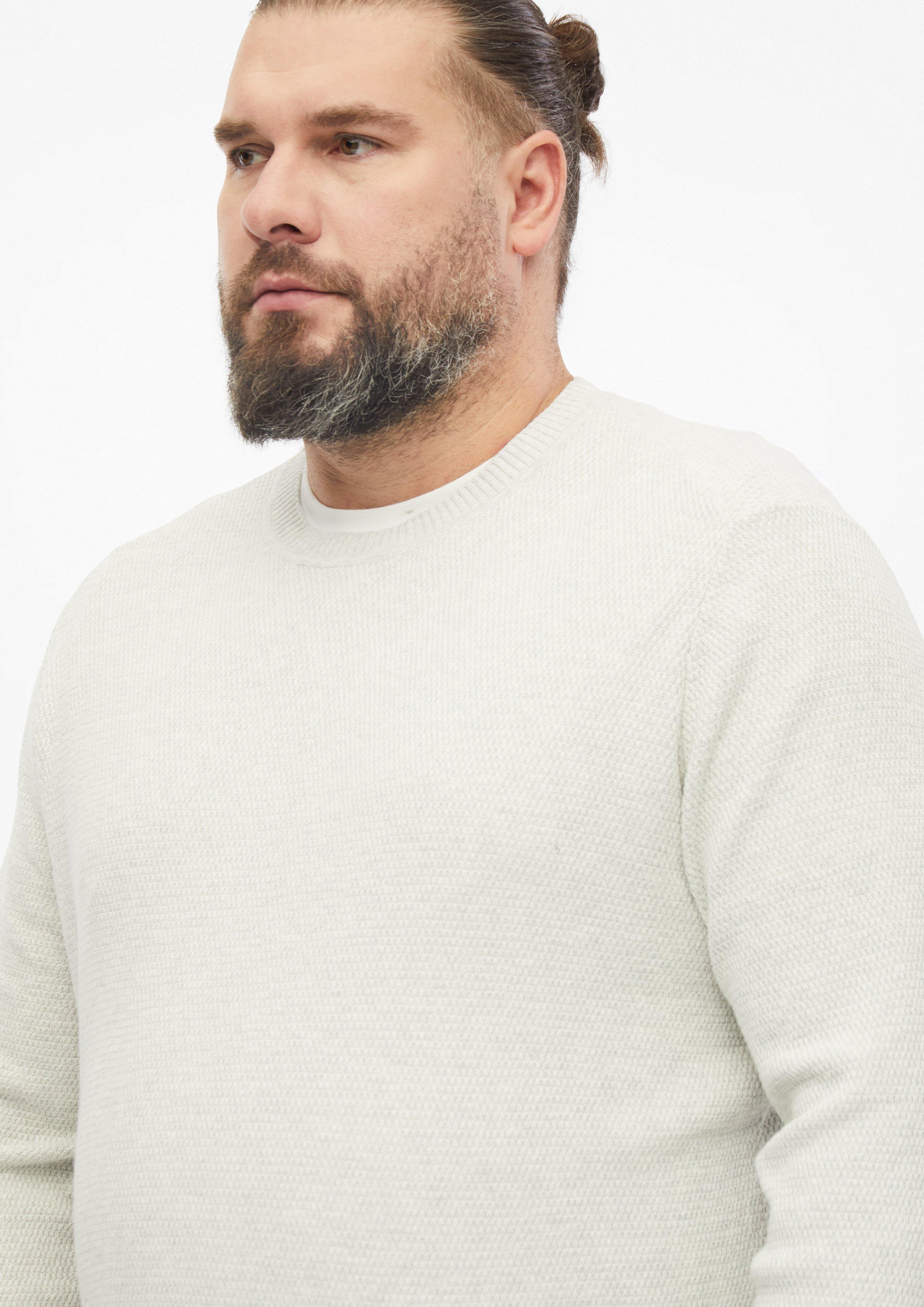 Moški Pulover s teksturo iz 100% bombaža v barvi krem od s.Oliver Men Big Sizes