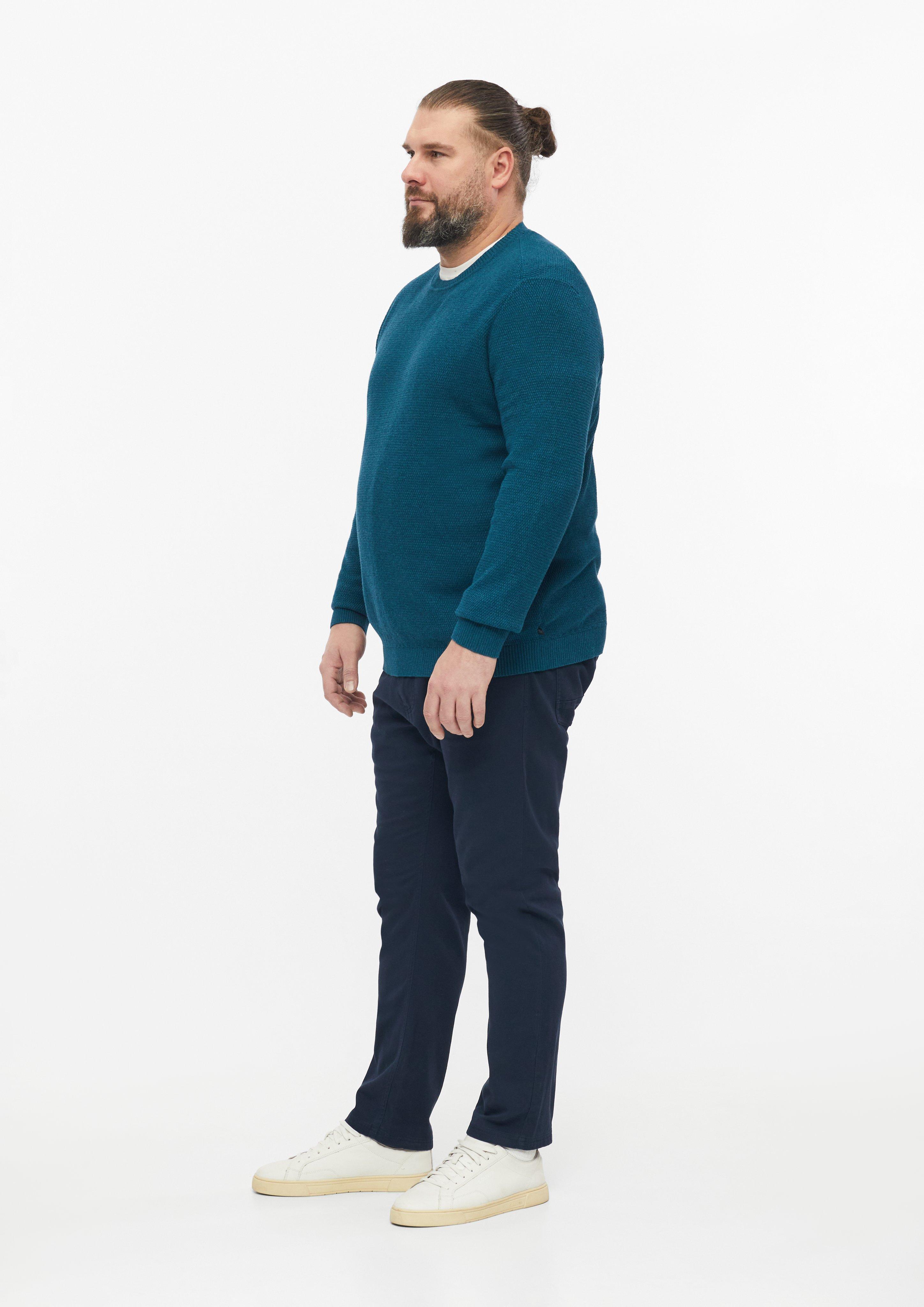 Moški Pulover s teksturo iz 100% bombaža v barvi modra od s.Oliver Men Big Sizes