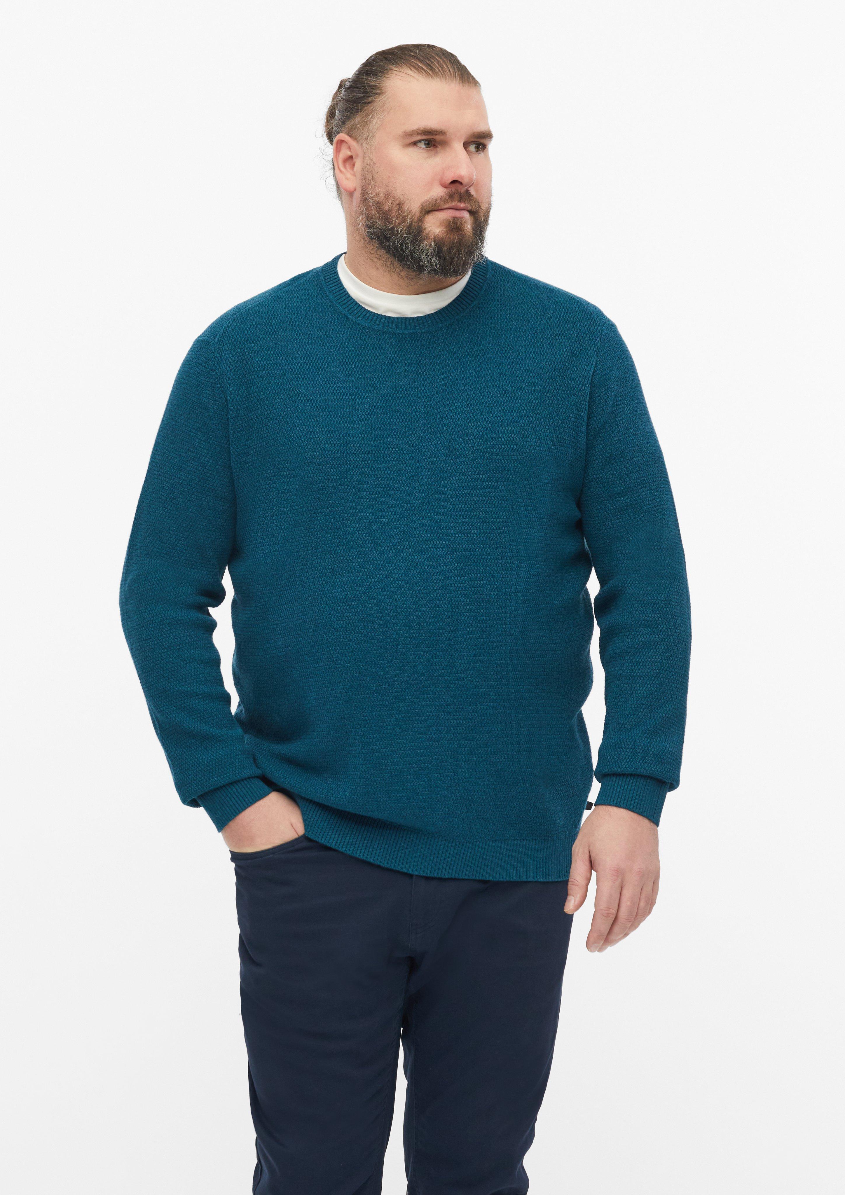 Pull texturé 100 % coton en bleu foncé de s.Oliver Men Big Sizes