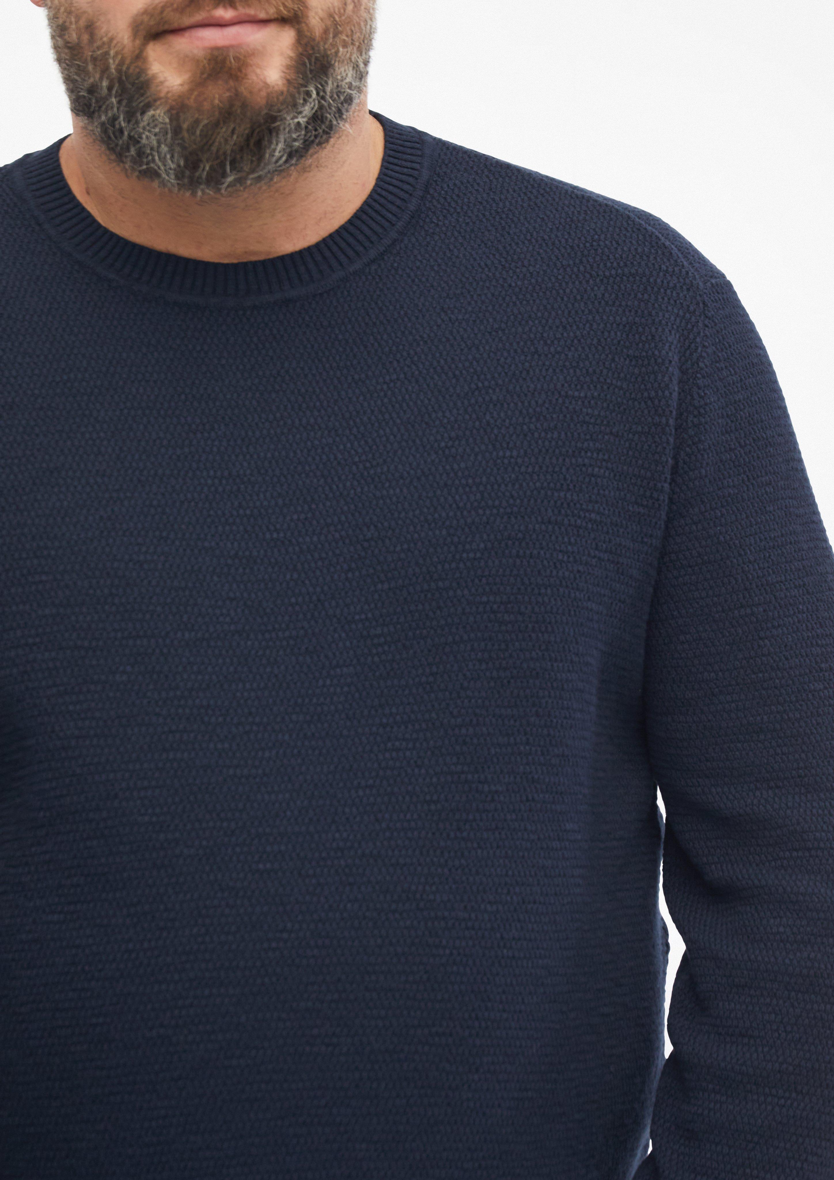 Moški Pulover s teksturo iz 100% bombaža v barvi modra od s.Oliver Men Big Sizes