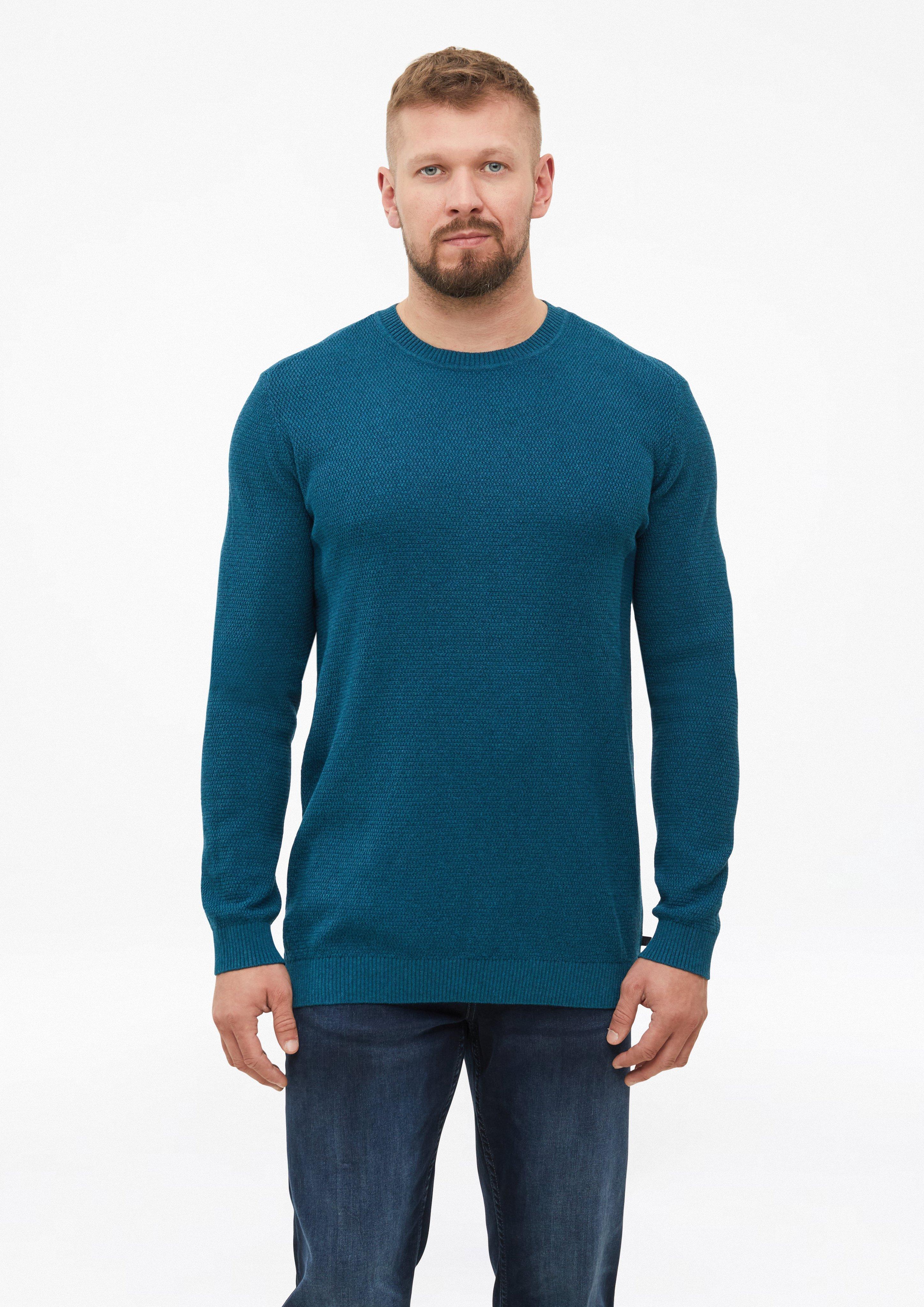 Pull texturé 100 % coton en bleu foncé de s.Oliver Men Tall Sizes