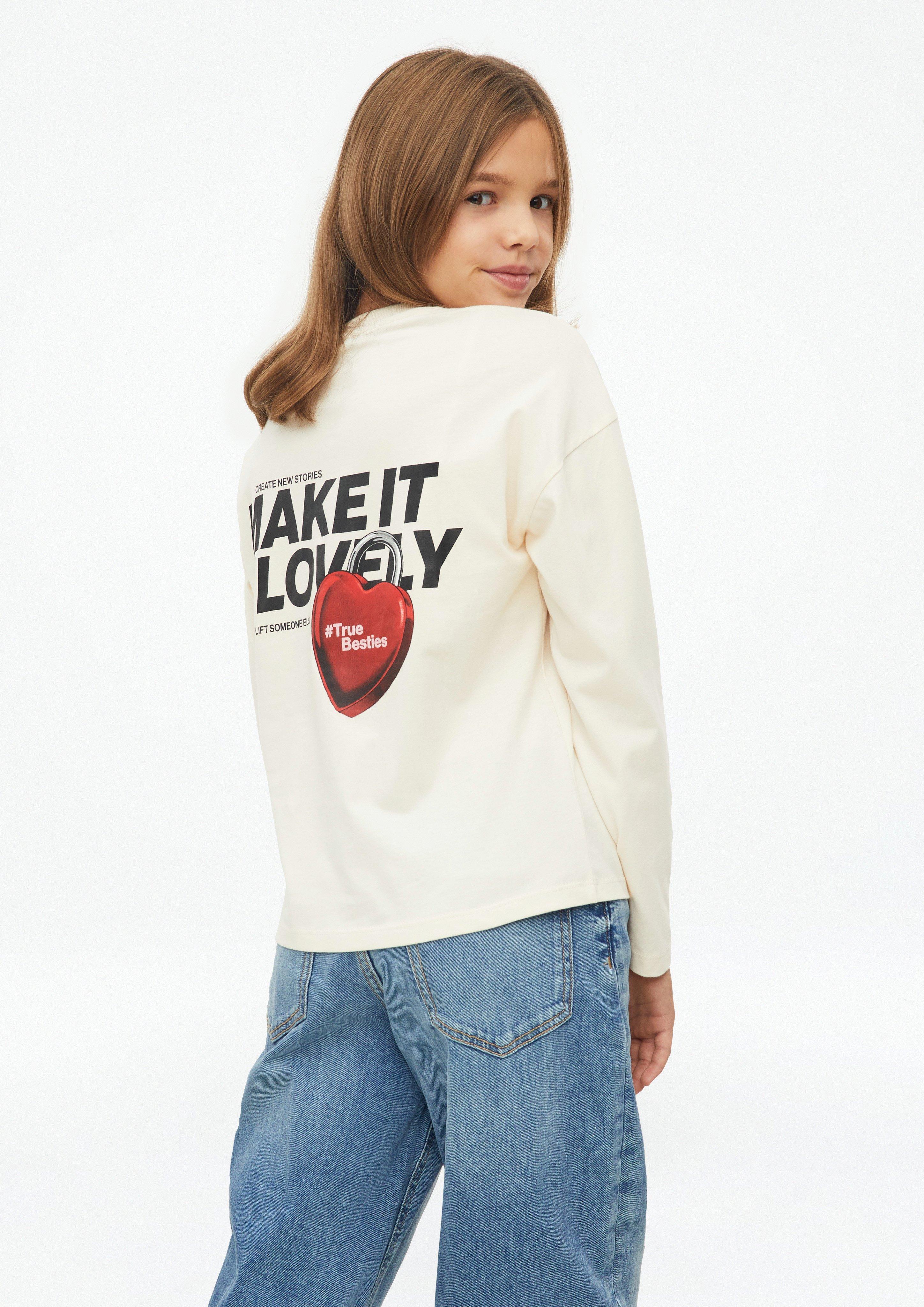 T-shirt imprimé à la coupe carrée en crème de s.Oliver