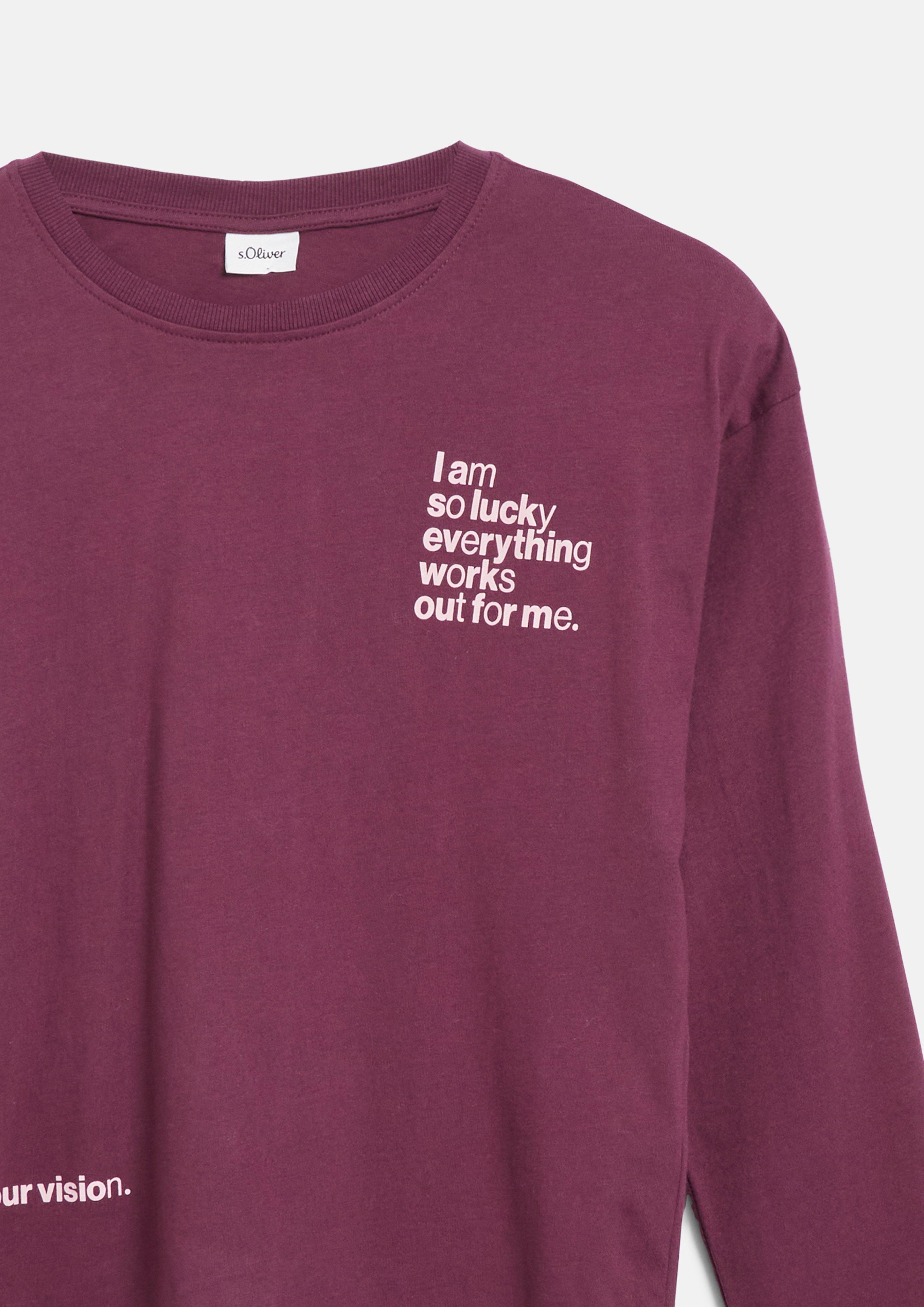 Kids Boxy-fit printed T-shirt in red by s.Oliver