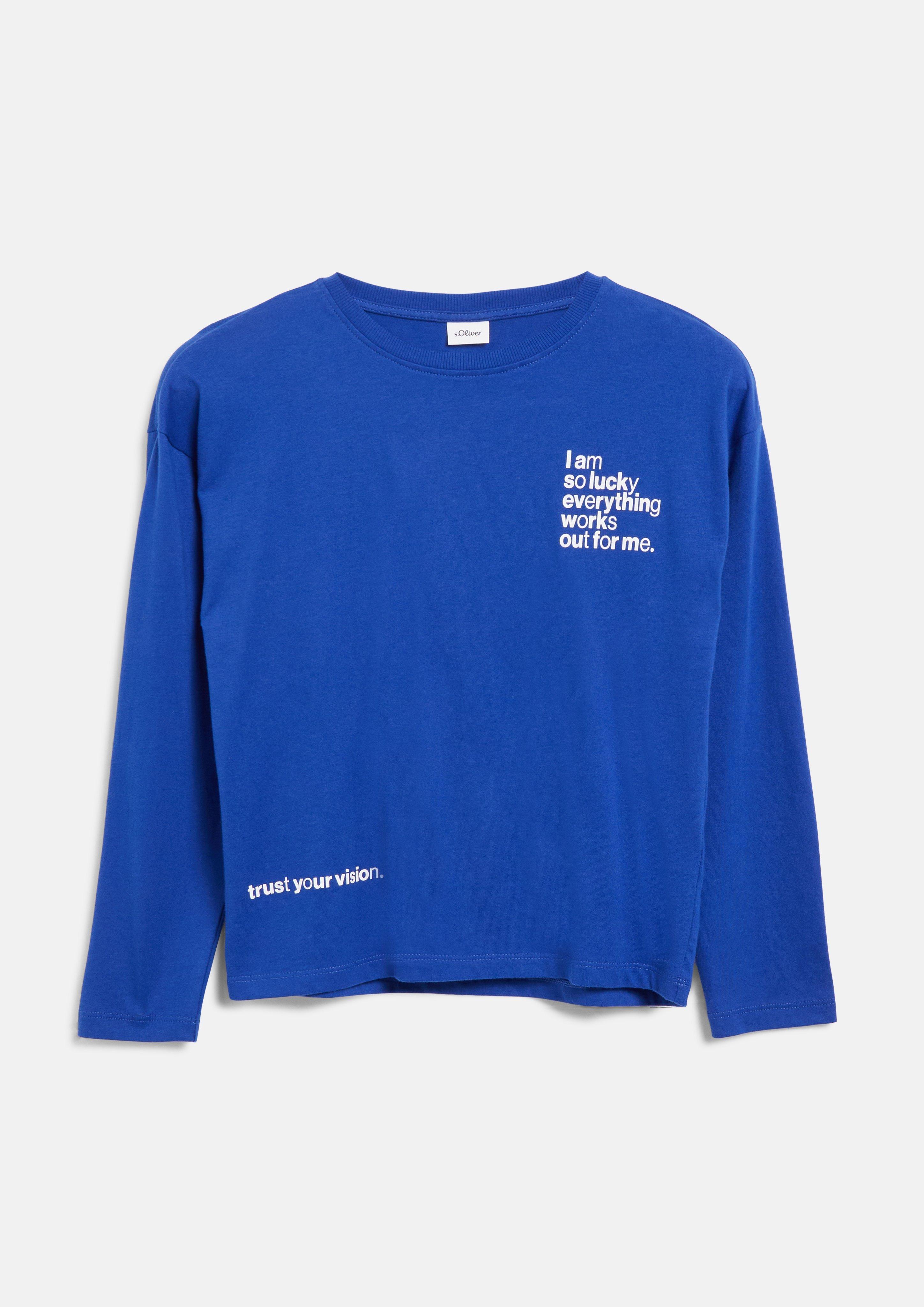 Kinder T-Shirt mit Print im Boxy Fit in blau von s.Oliver