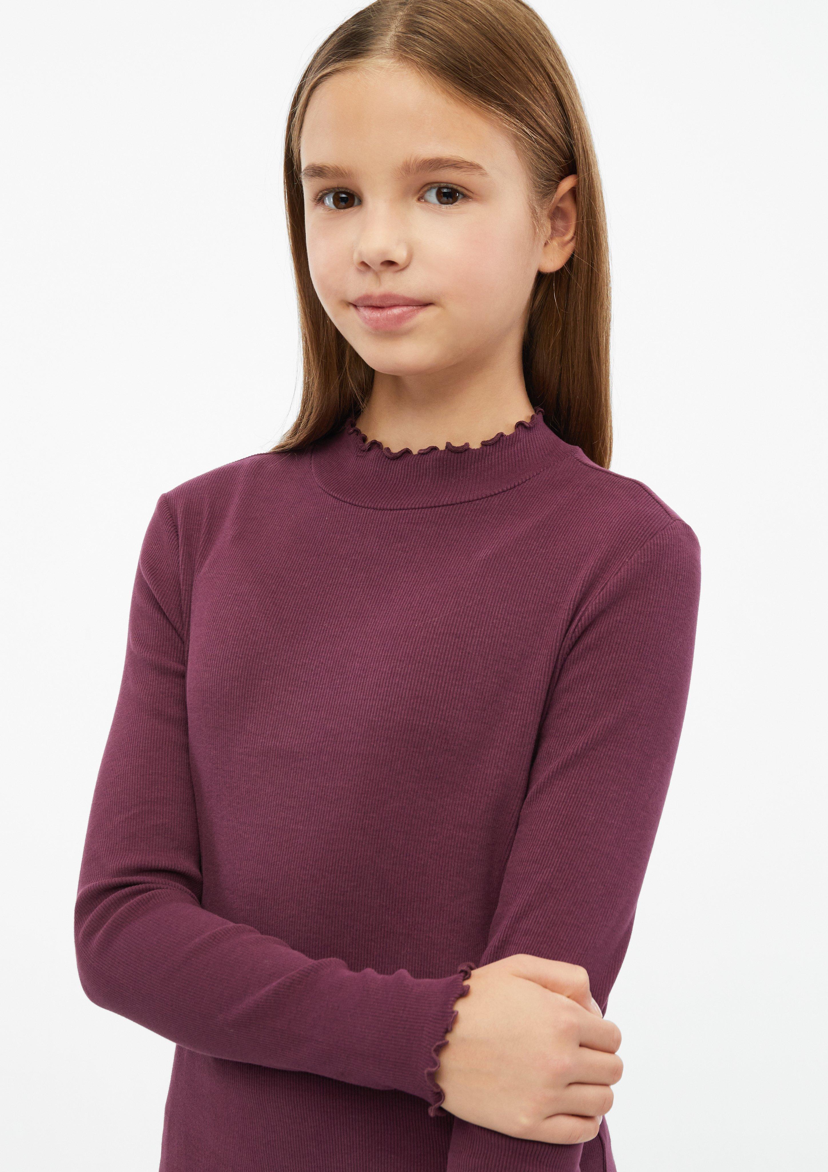 Kinder Weiches Rippshirt im Slim Fit mit Stehkragen in rot von s.Oliver