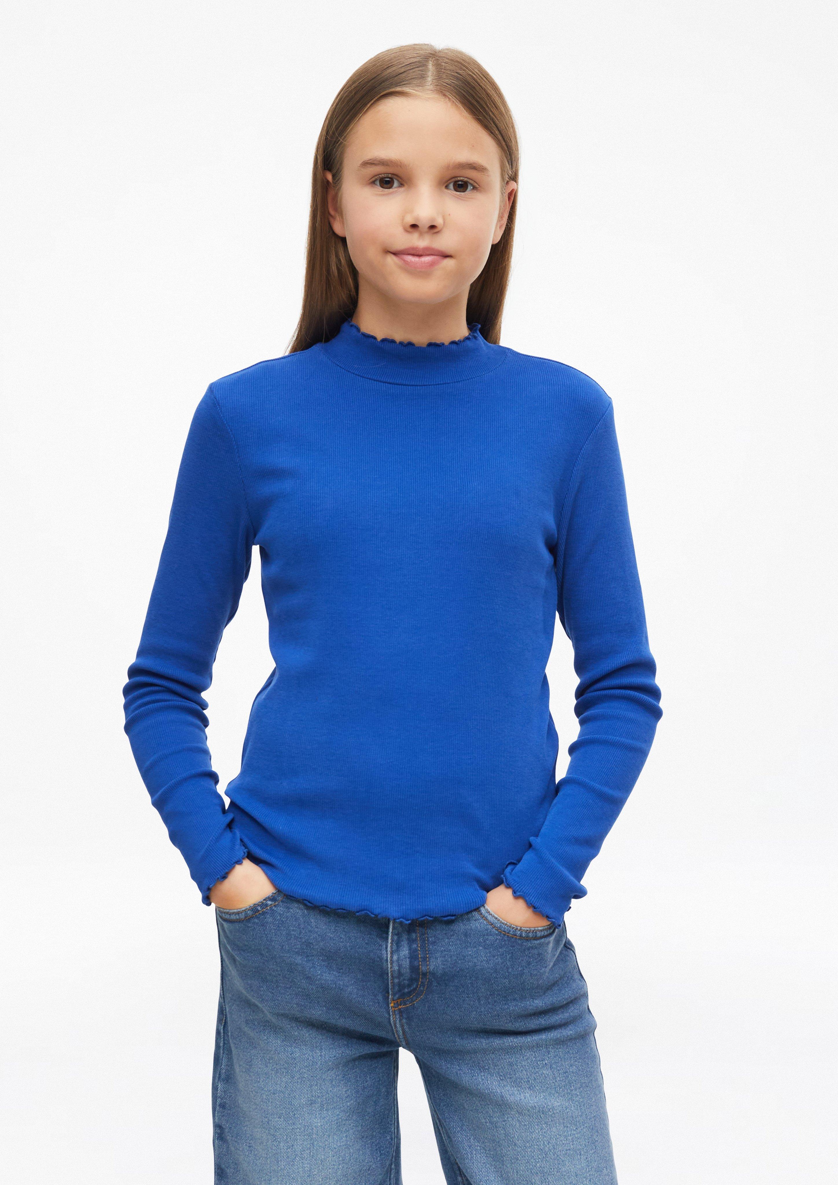 Kinder Weiches Rippshirt im Slim Fit mit Stehkragen in blau von s.Oliver