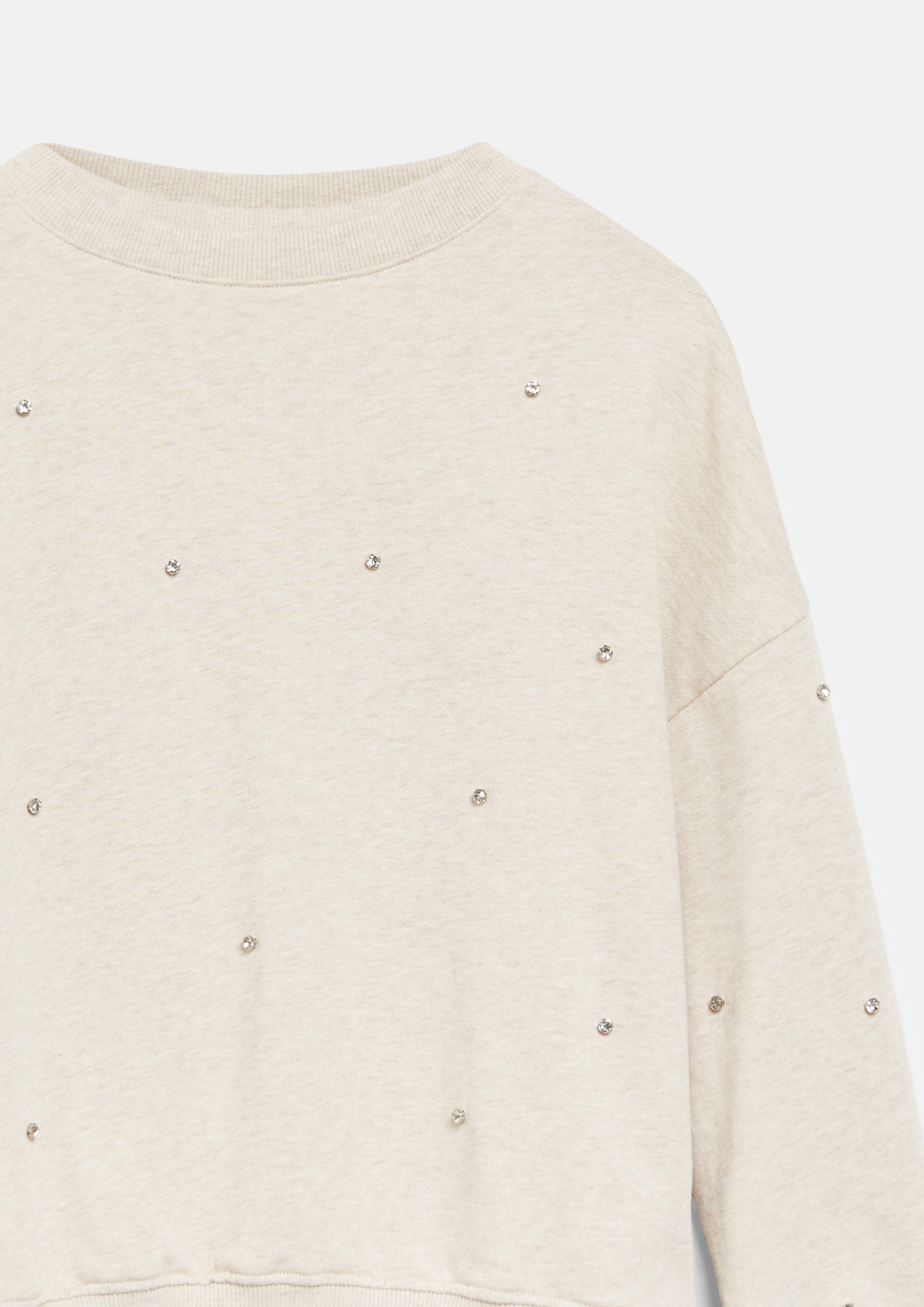 Kinder Oversize Sweatshirt mit Schmucksteinen in creme von s.Oliver