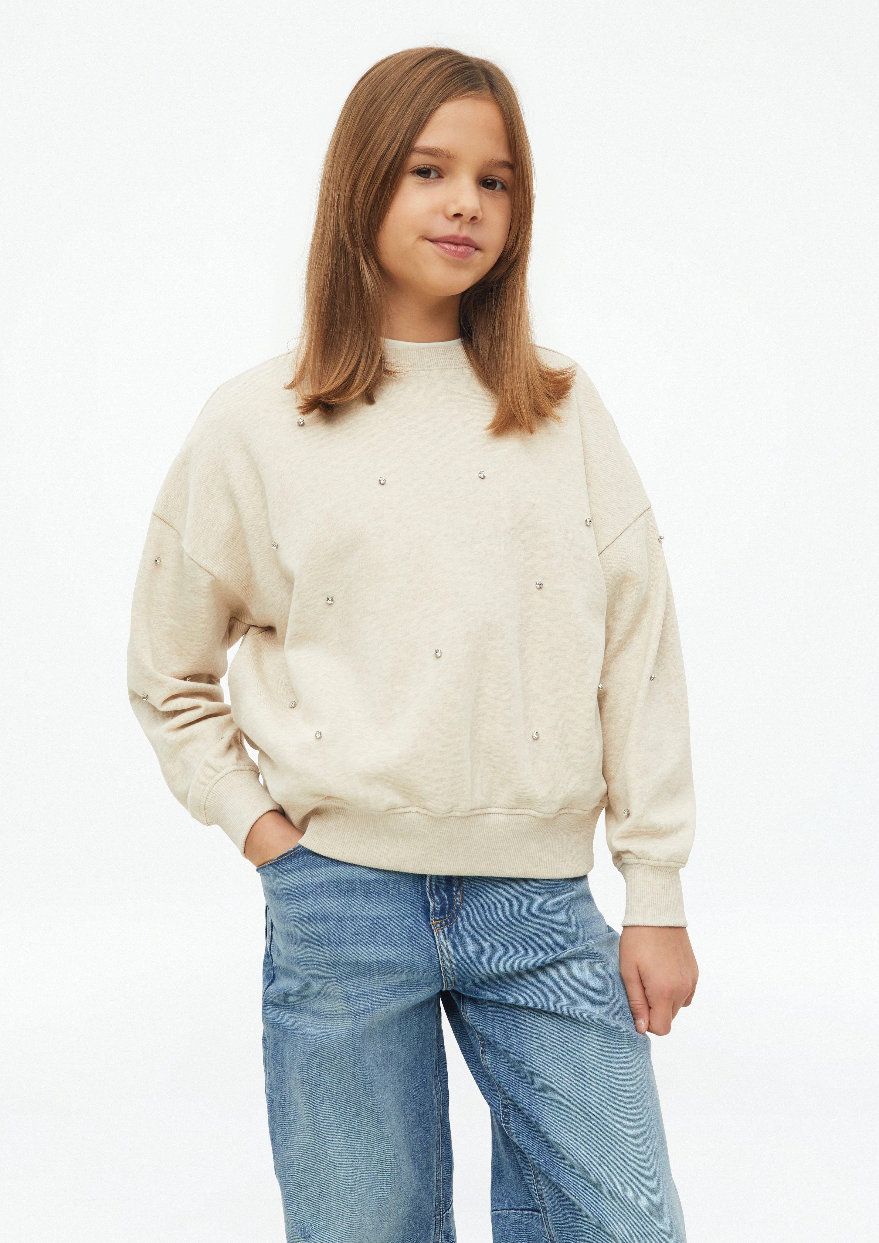 Bluza oversize z ozdobnymi kamyczkami w kolorze kremowy od s.Oliver