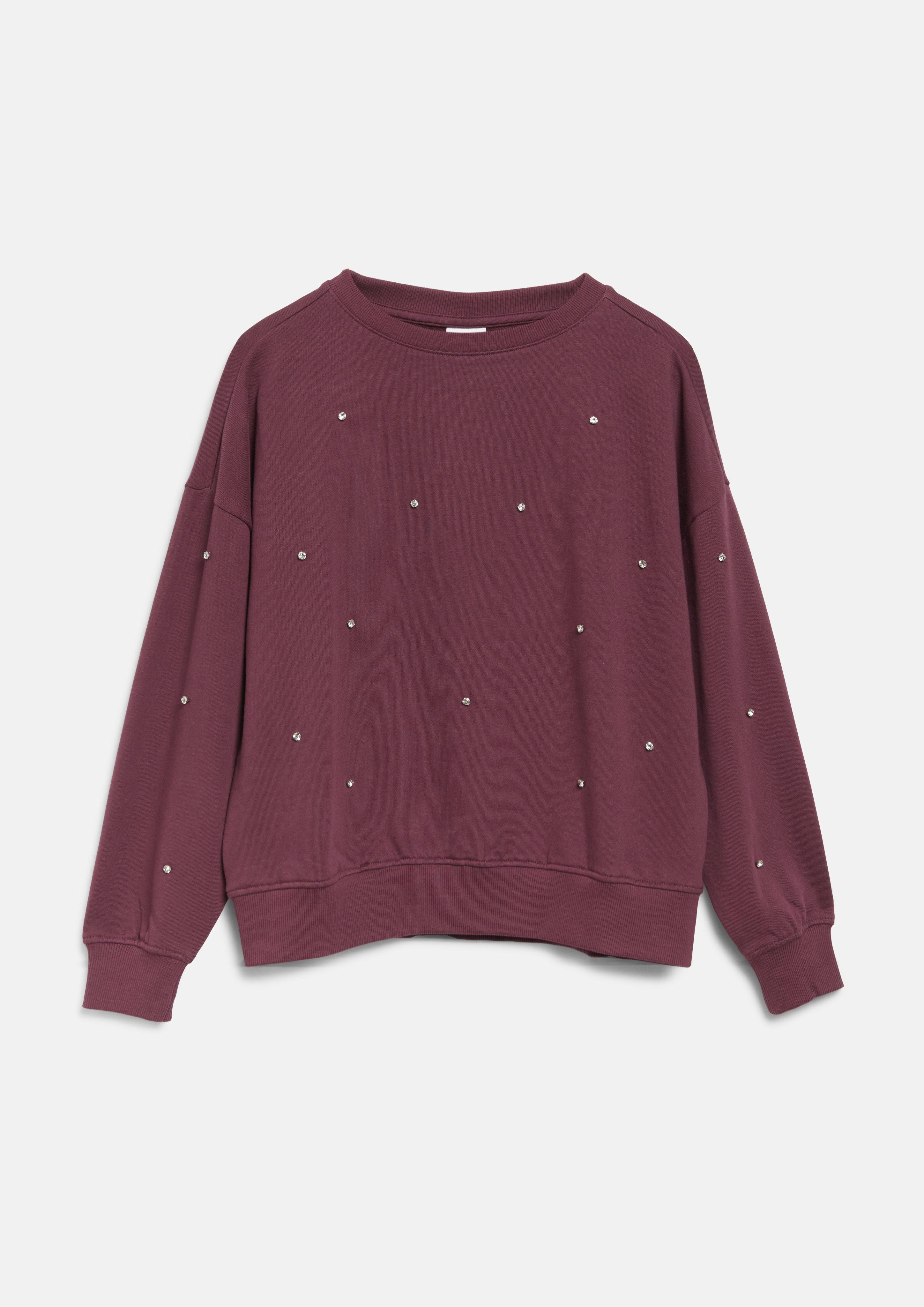 Oversize Sweatshirt mit Schmucksteinen in Farbe bordeaux von s.Oliver
