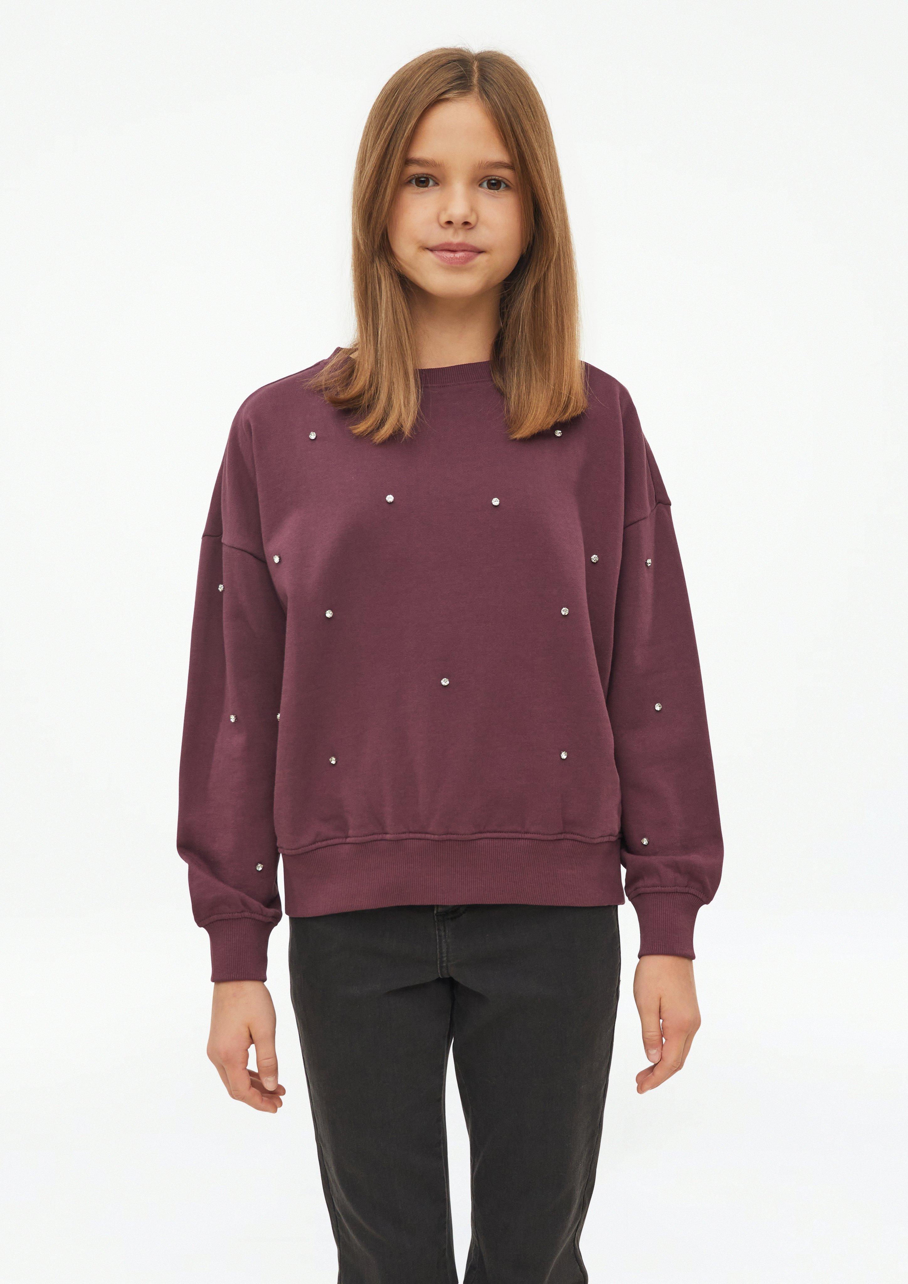 Sweat-shirt oversize orné de pierres décoratives en bordeaux de s.Oliver